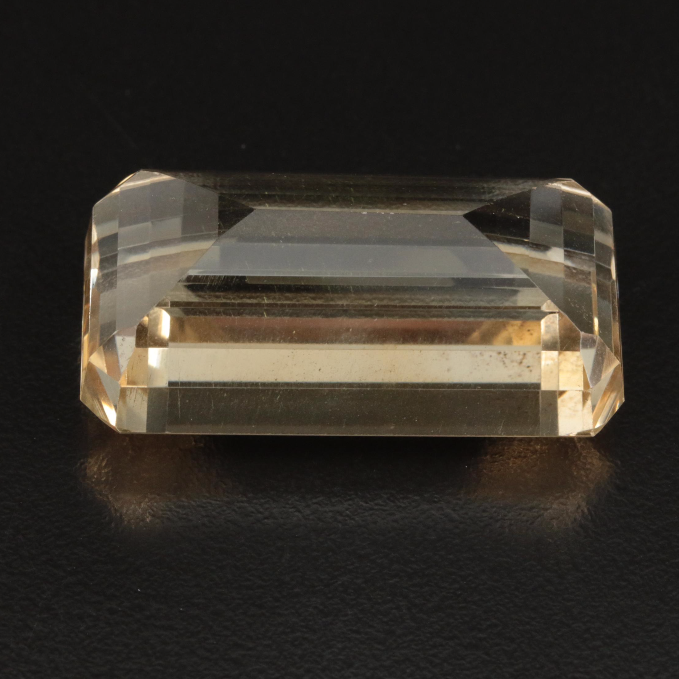 Loose 105.17 CT Cut Corner Rectangular Faceted Citrine