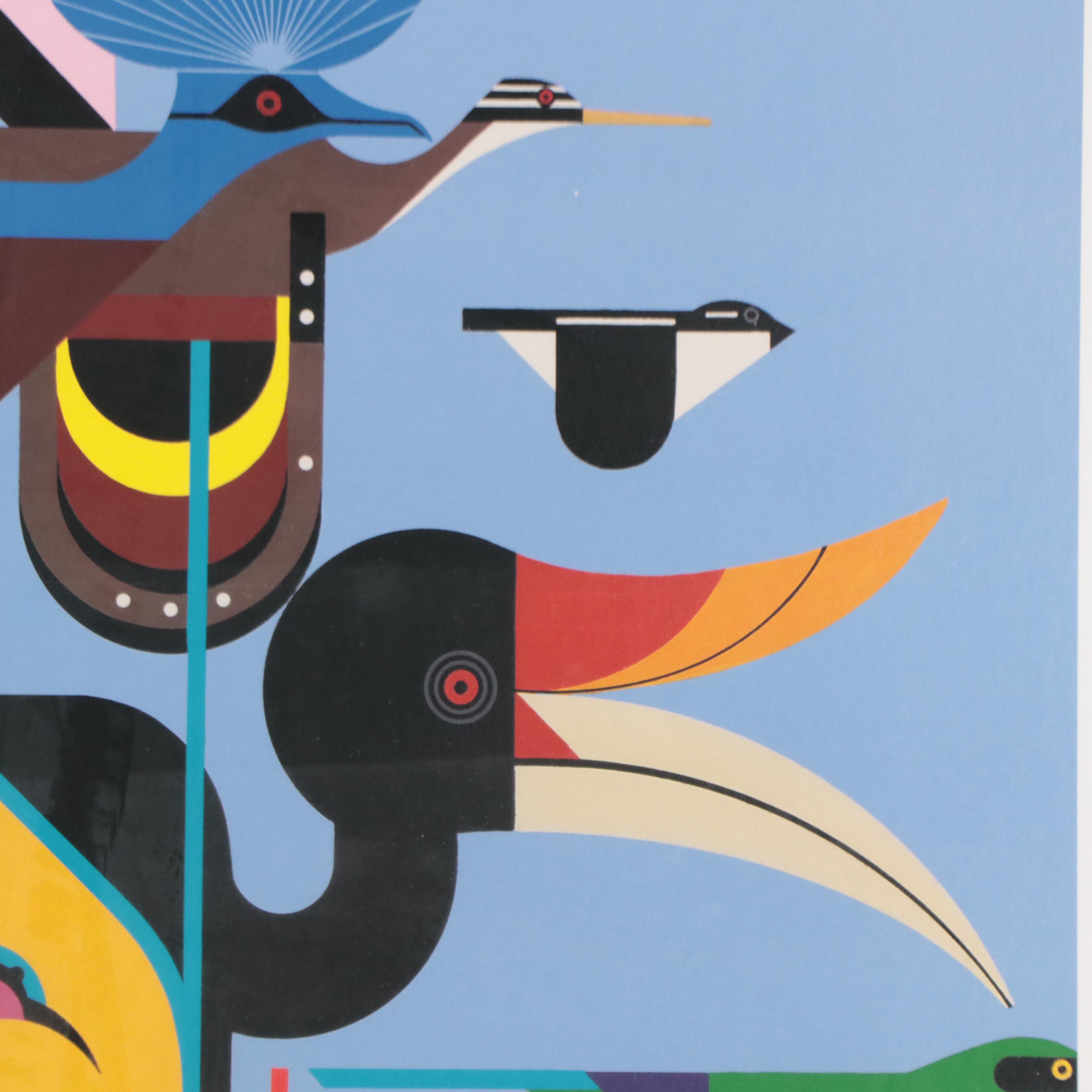 Cincinnati Zoo Poster After Charley Harper "Wings of the World," 1996