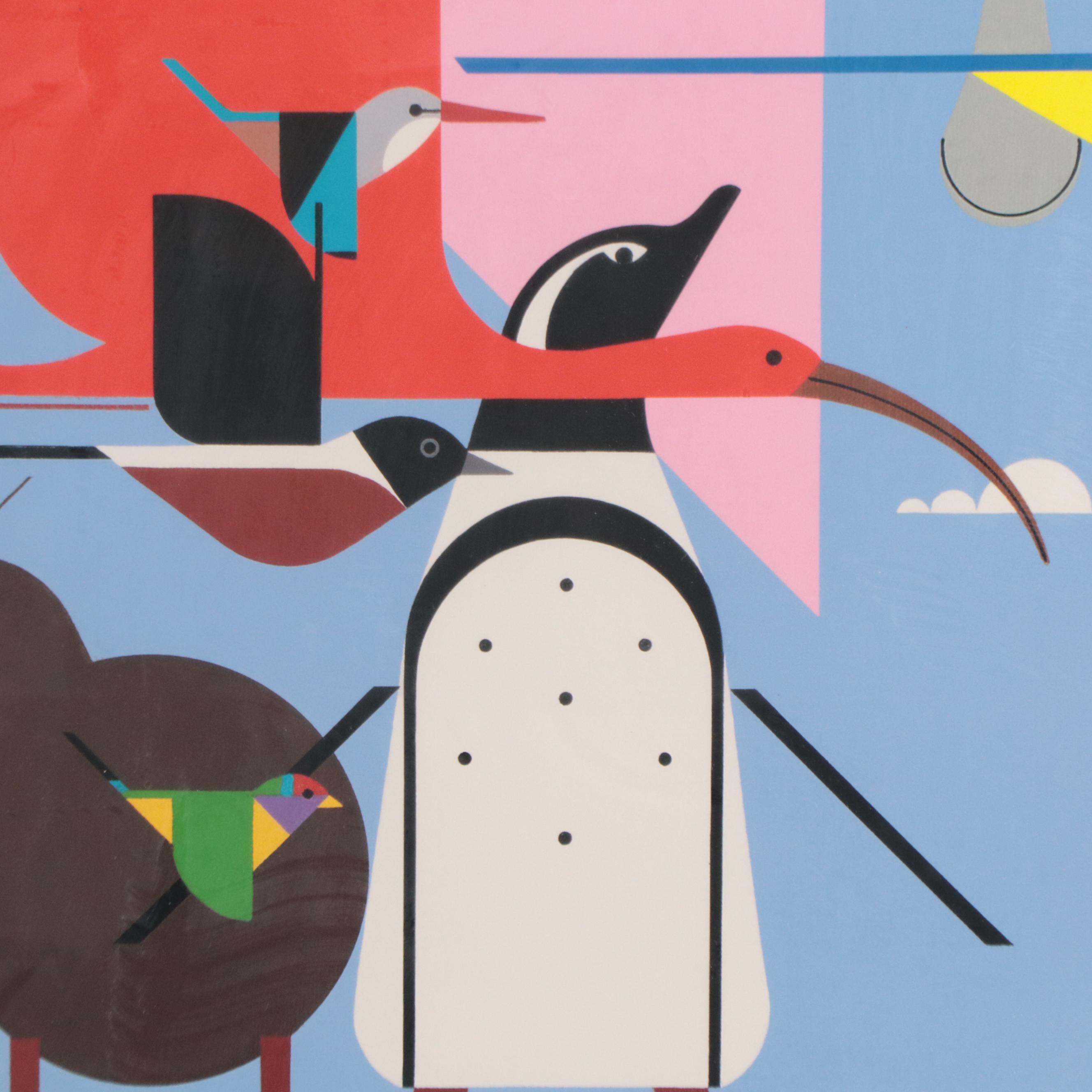 Cincinnati Zoo Poster After Charley Harper "Wings of the World," 1996