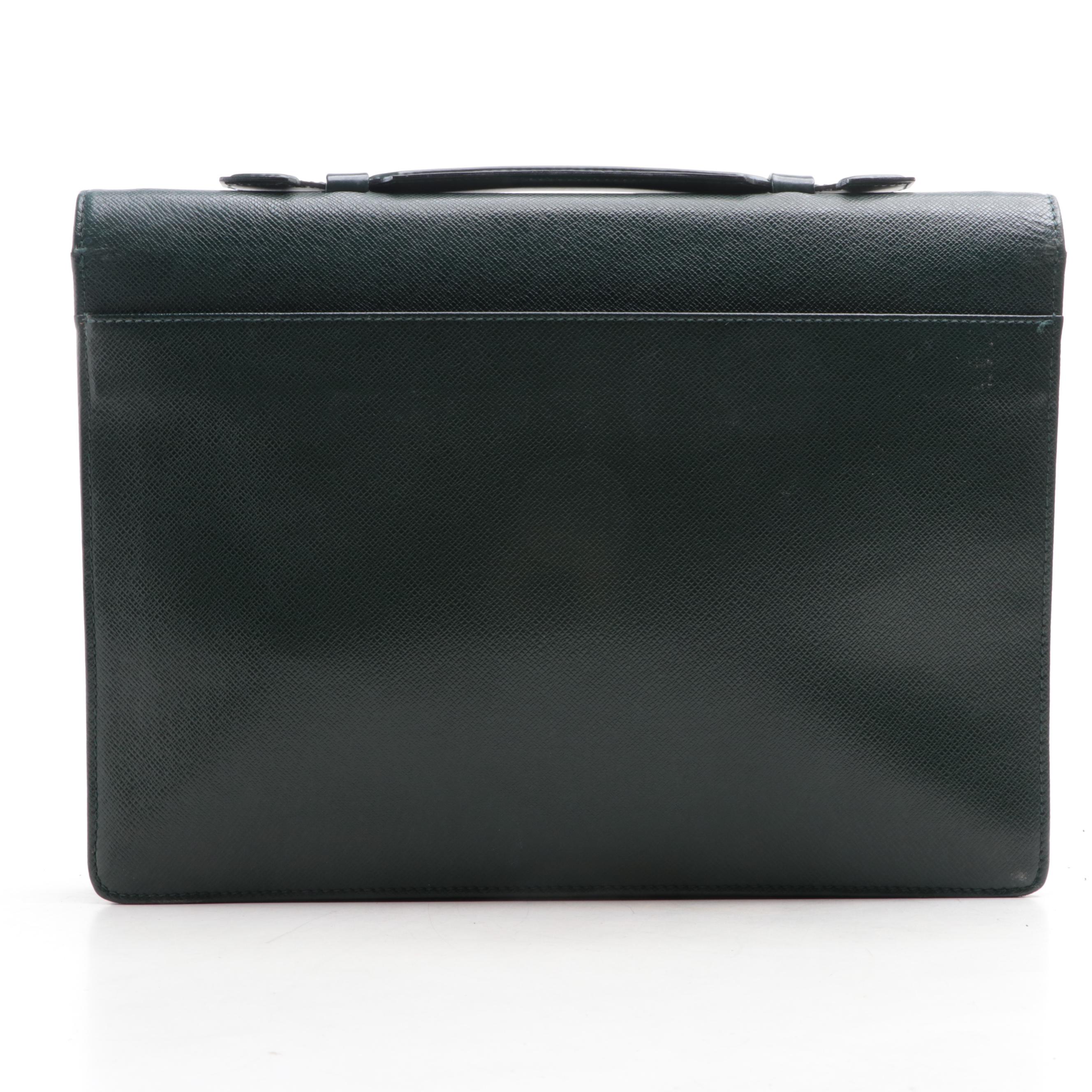 Louis Vuitton Robusto 1 Compartment Briefcase in Green Taïga Leather