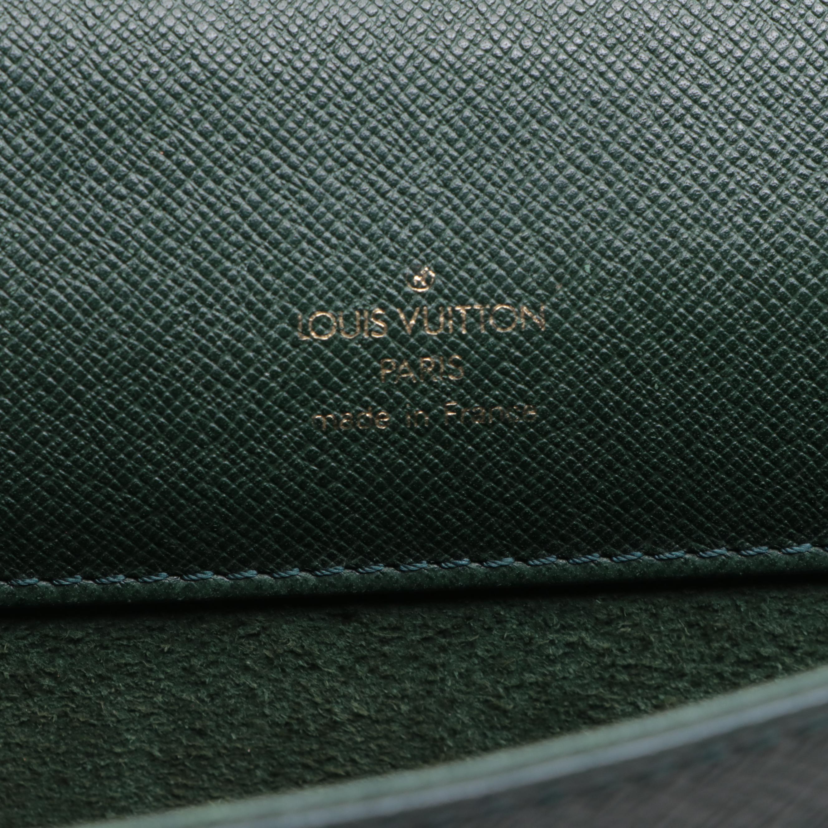 Louis Vuitton Robusto 1 Compartment Briefcase in Green Taïga Leather