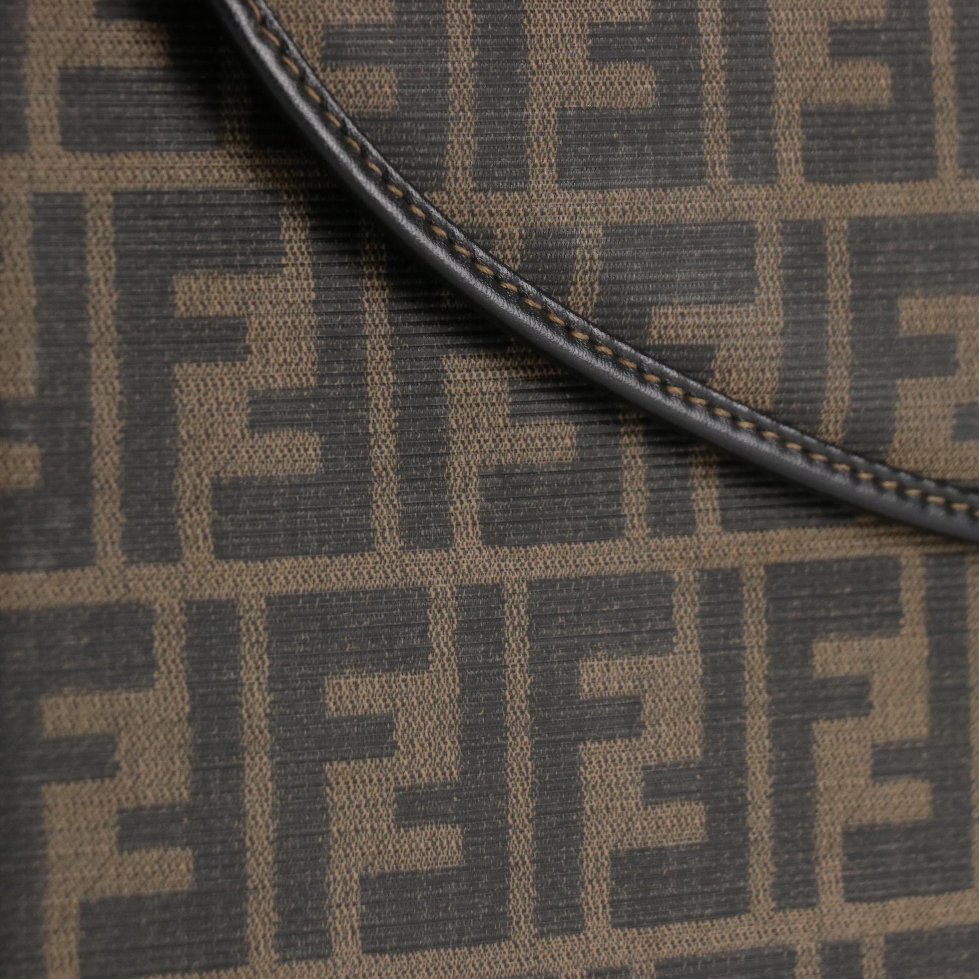 Fendi Double-Sided Locking Accordion Briefcase in Zucca Coated Canvas