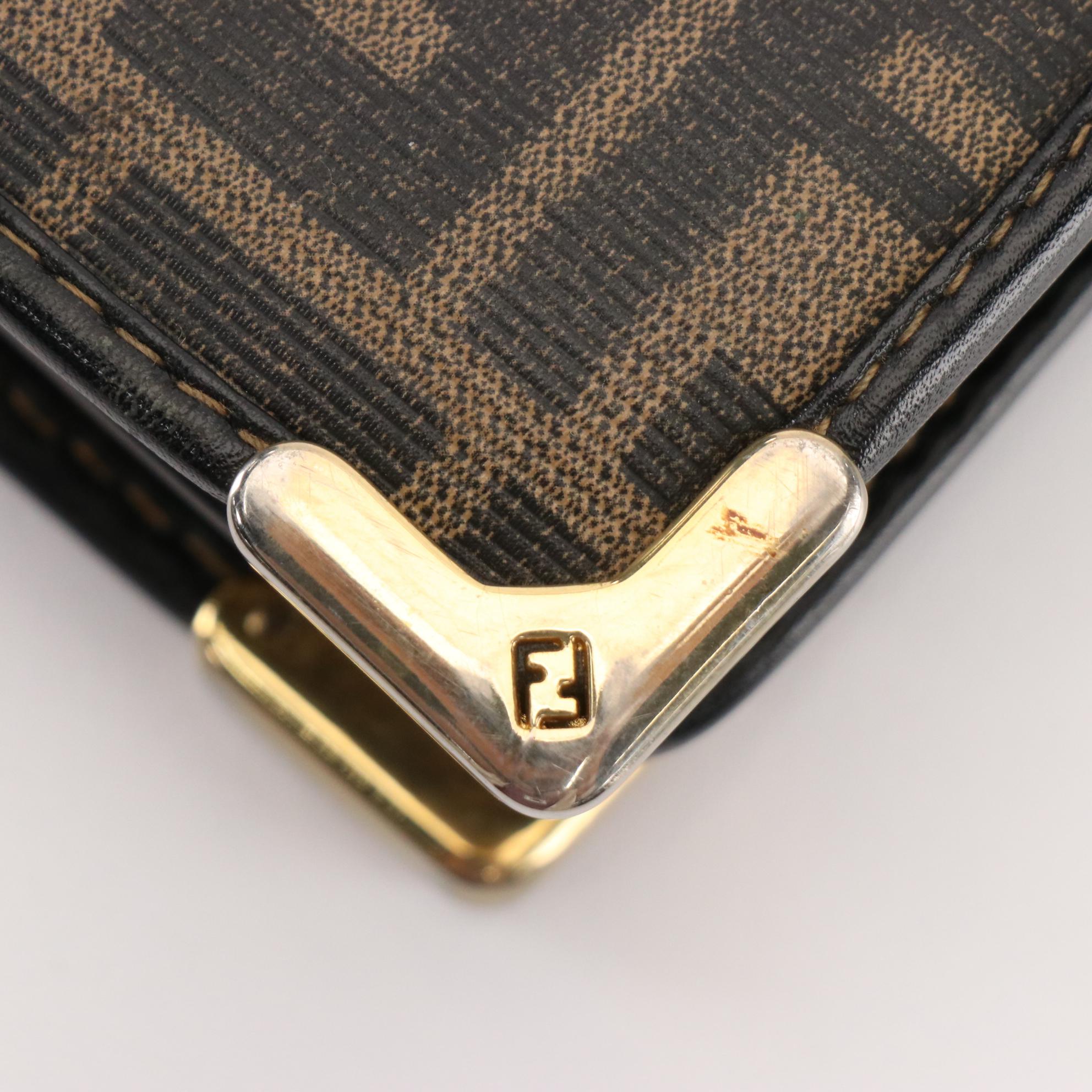 Fendi Double-Sided Locking Accordion Briefcase in Zucca Coated Canvas