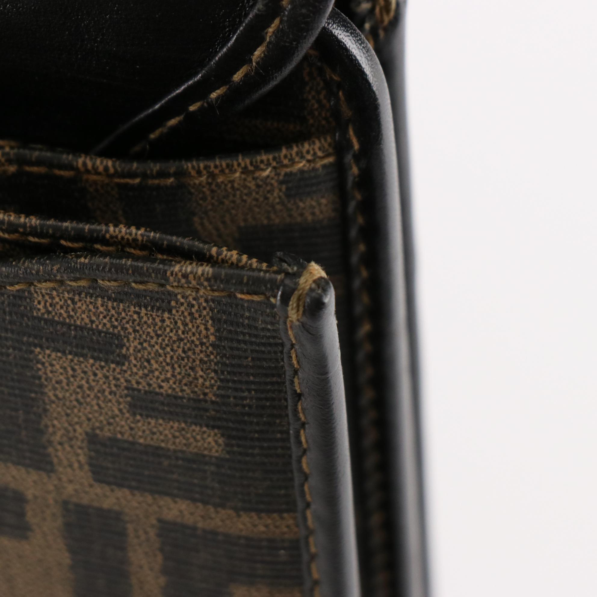 Fendi Double-Sided Locking Accordion Briefcase in Zucca Coated Canvas