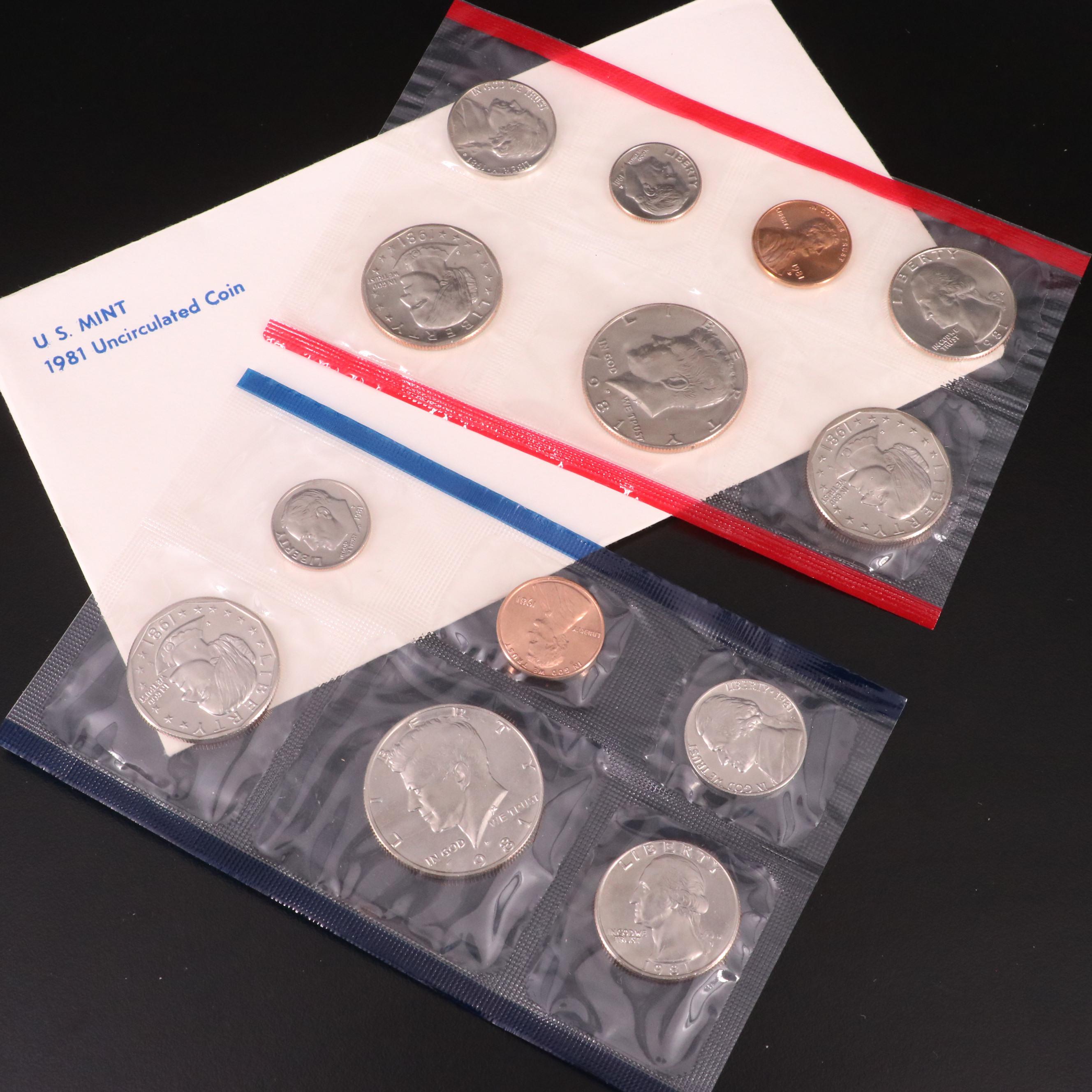 Nineteen U.S. Mint Uncirculated Sets