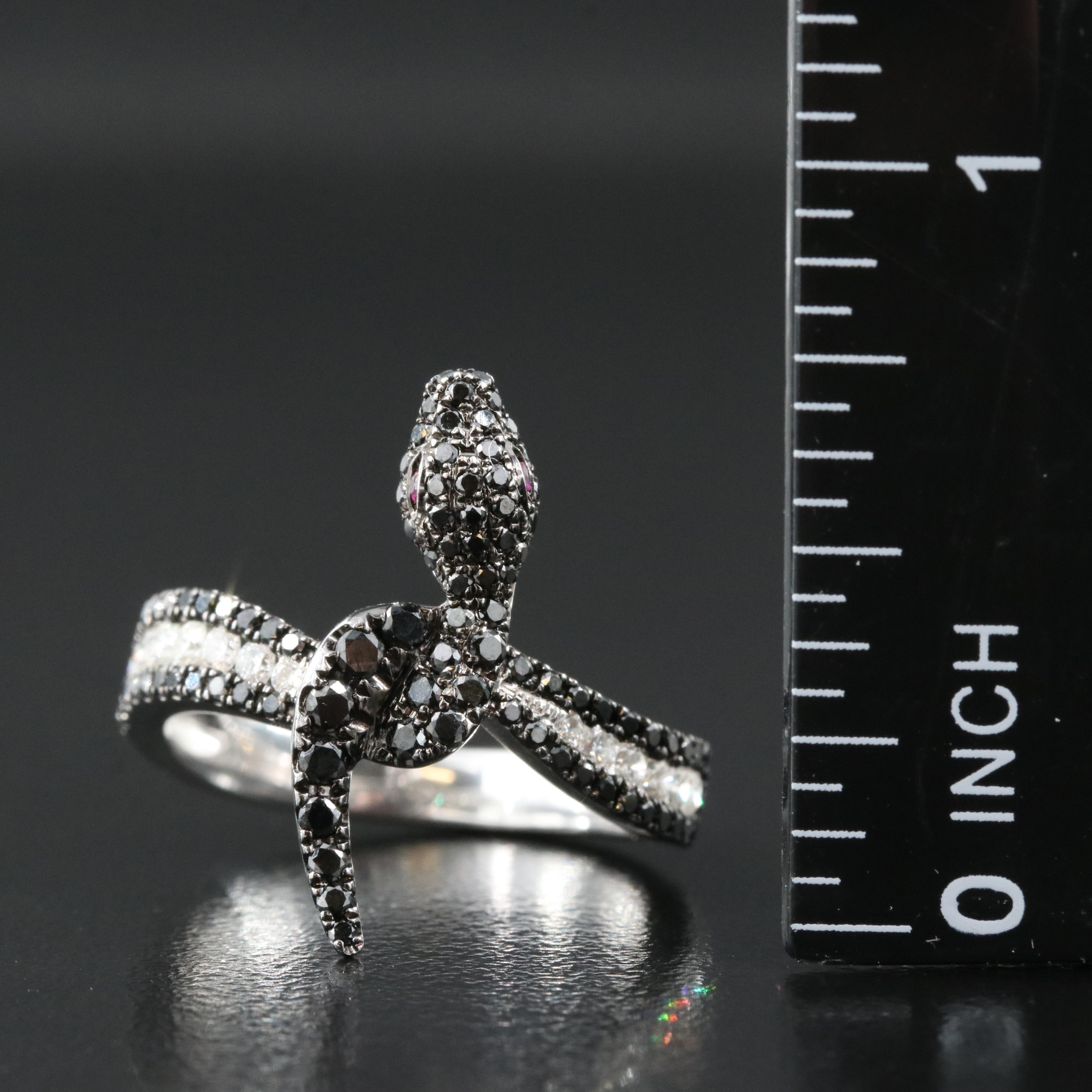 Roberto Coin 18K 0.75 CTW Diamond and Ruby Snake Ring