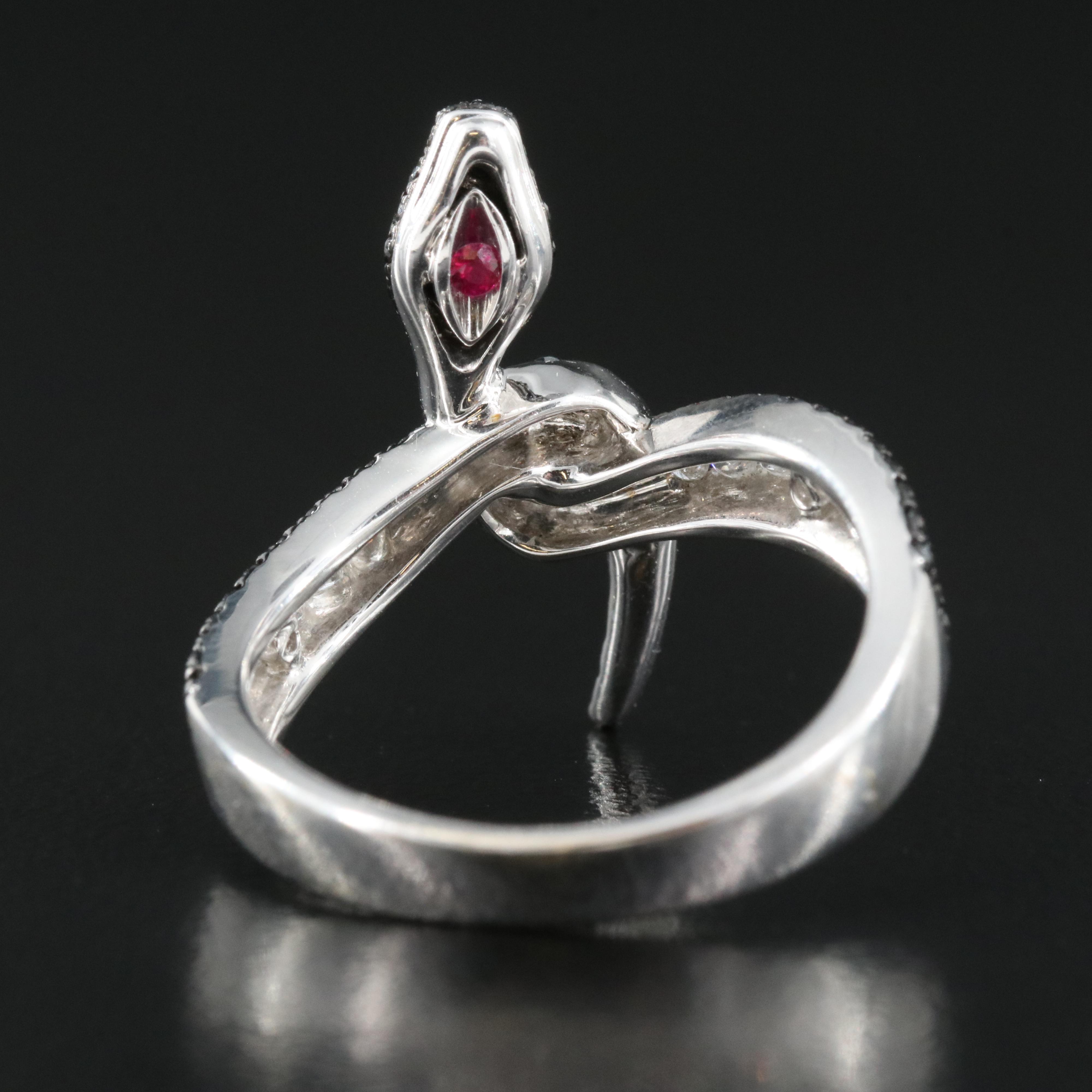 Roberto Coin 18K 0.75 CTW Diamond and Ruby Snake Ring