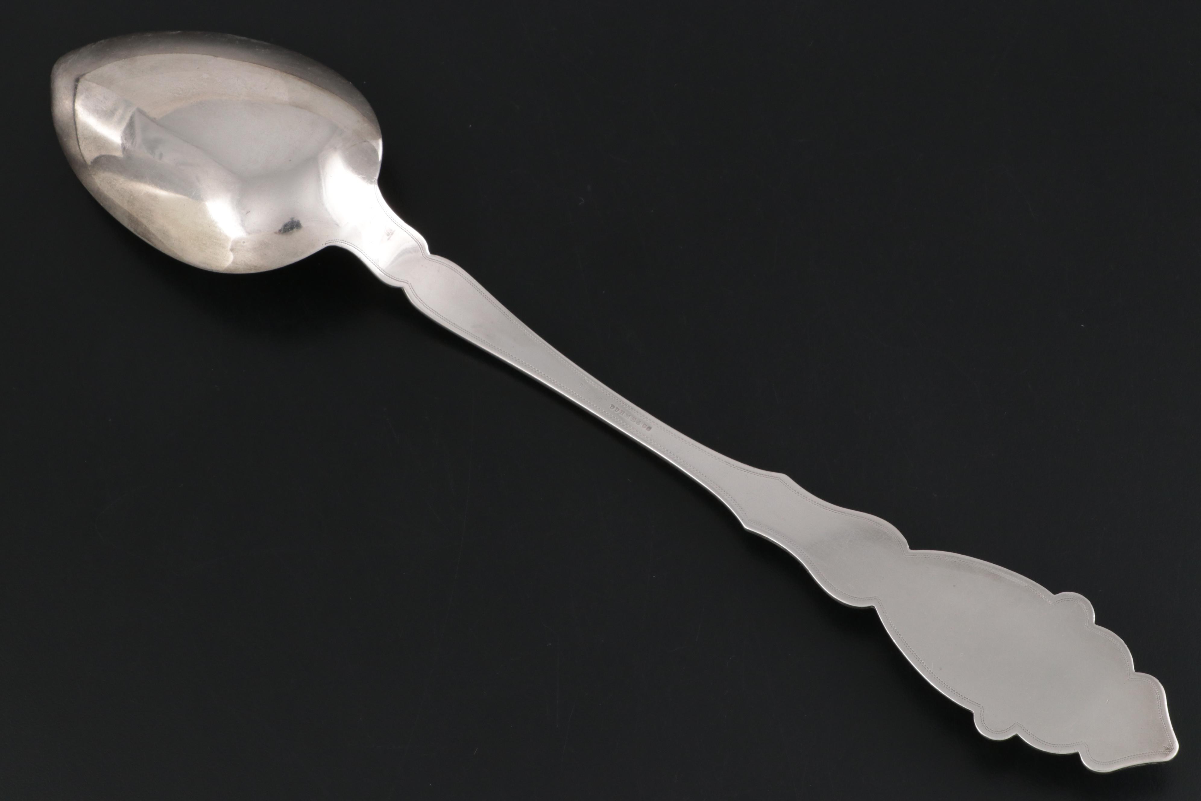 Duhme & Co. of Cincinnati Bull Head Tip Sterling Serving Spoon, Late 19th C.