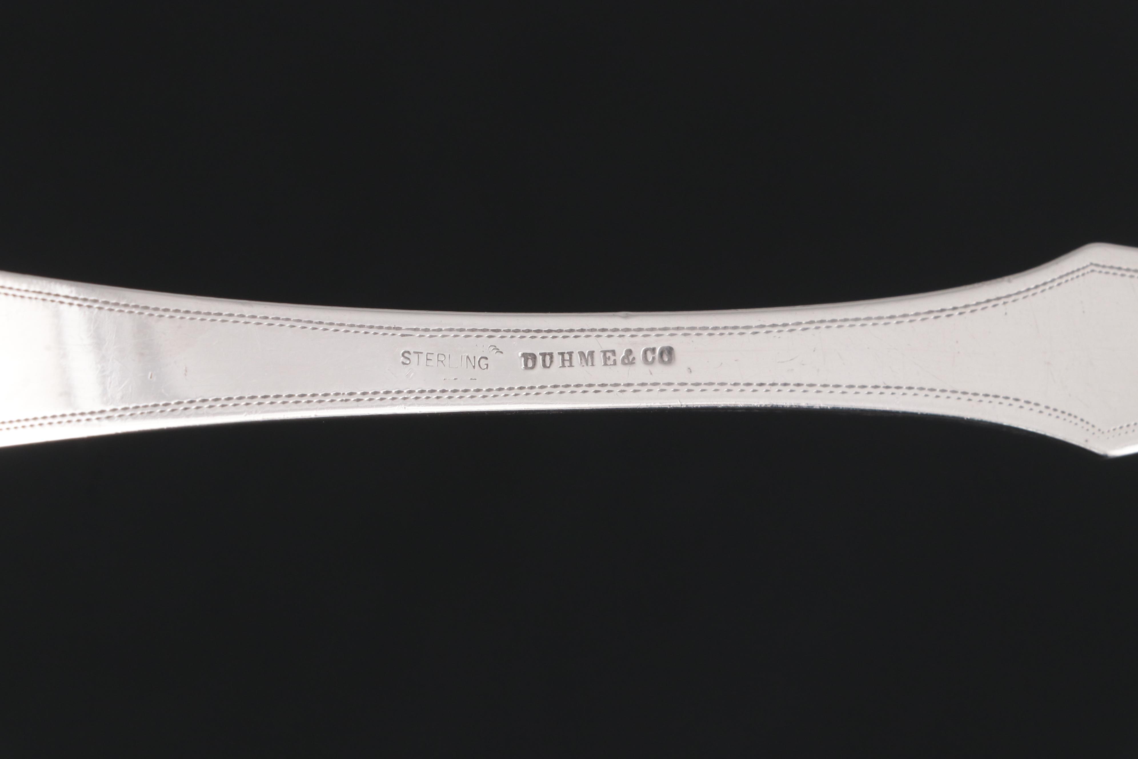 Duhme & Co. of Cincinnati Bull Head Tip Sterling Serving Spoon, Late 19th C.