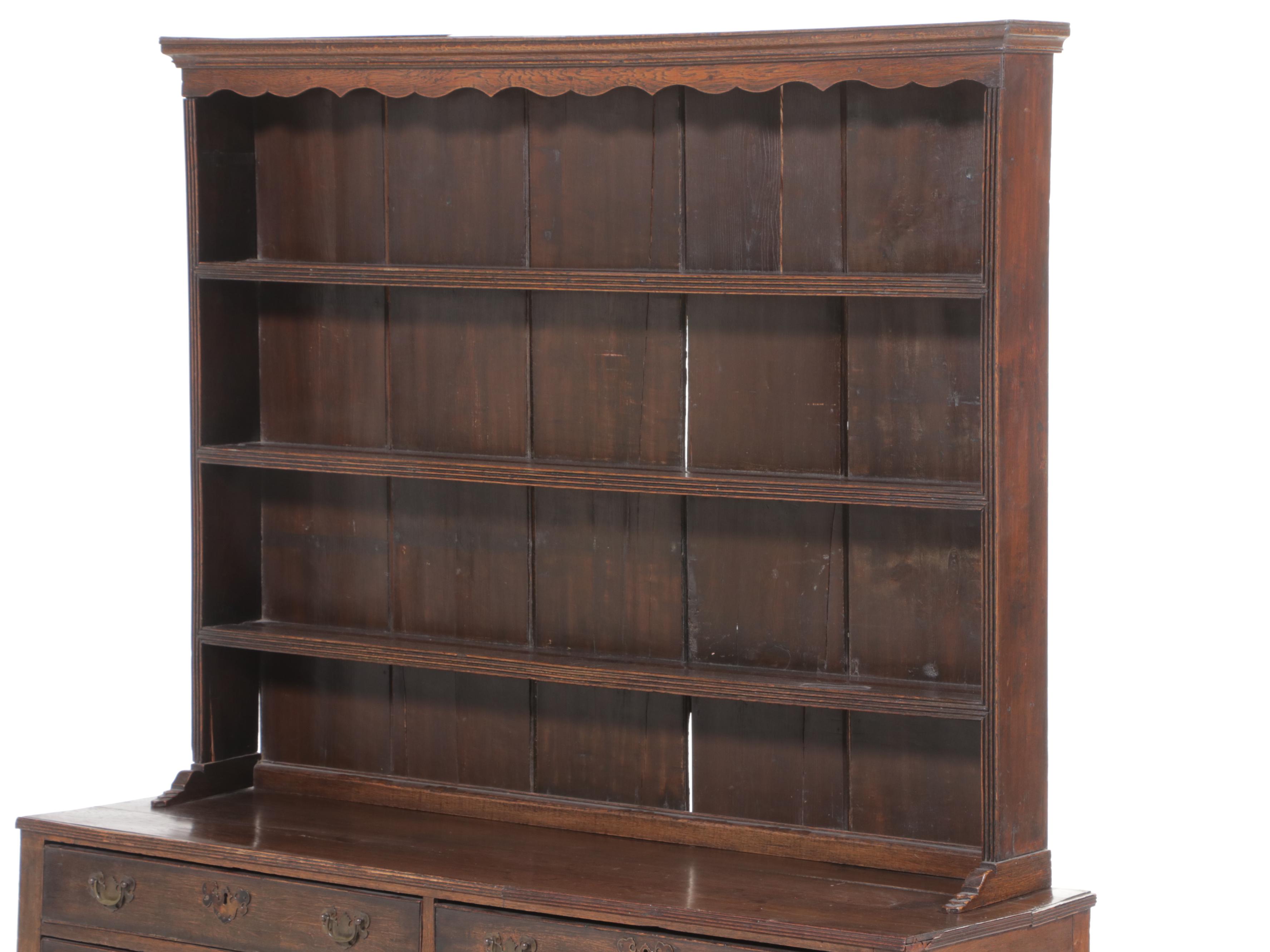 George III Oak Welsh Pewter Cupboard, 18th Century