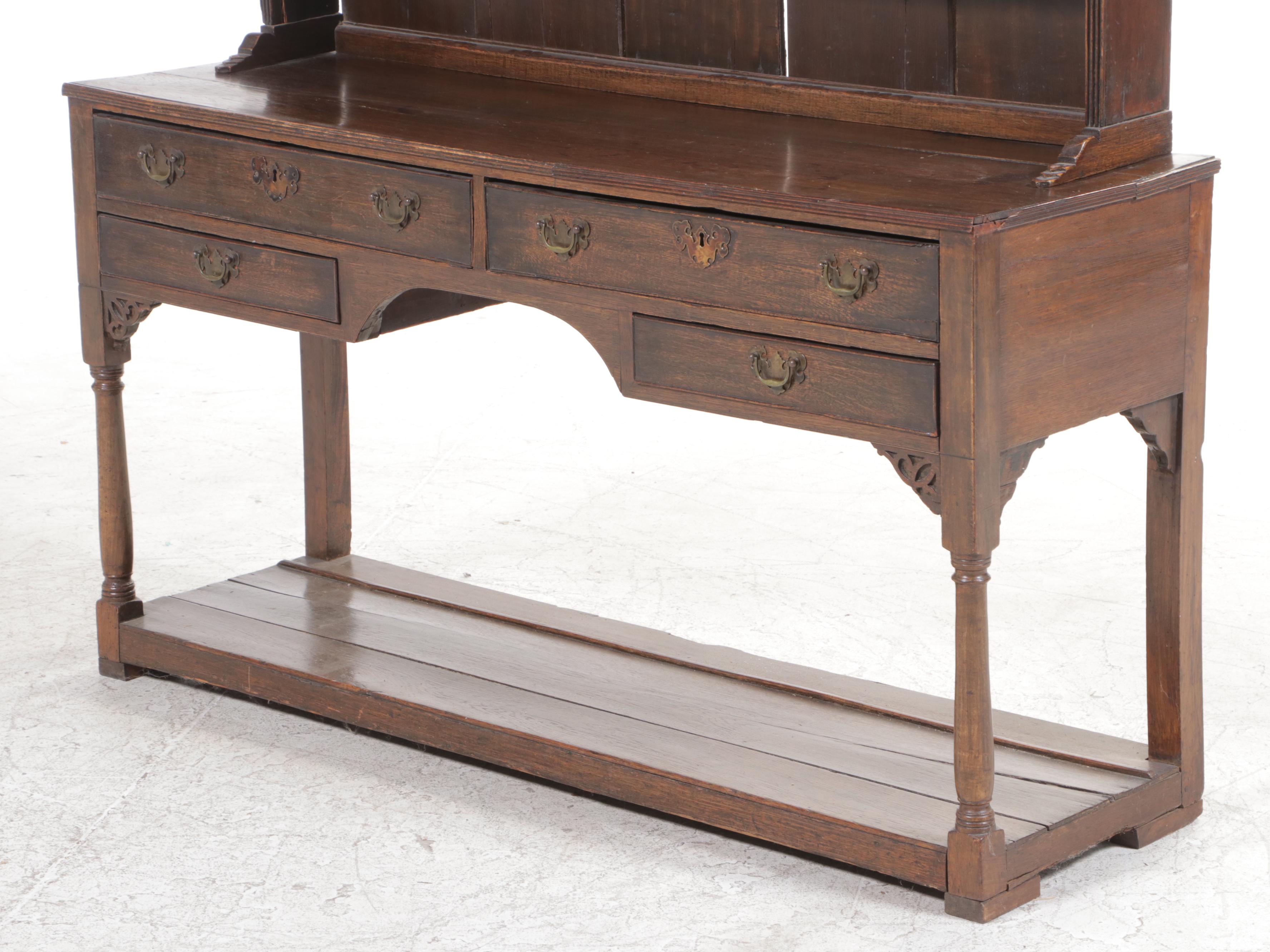 George III Oak Welsh Pewter Cupboard, 18th Century