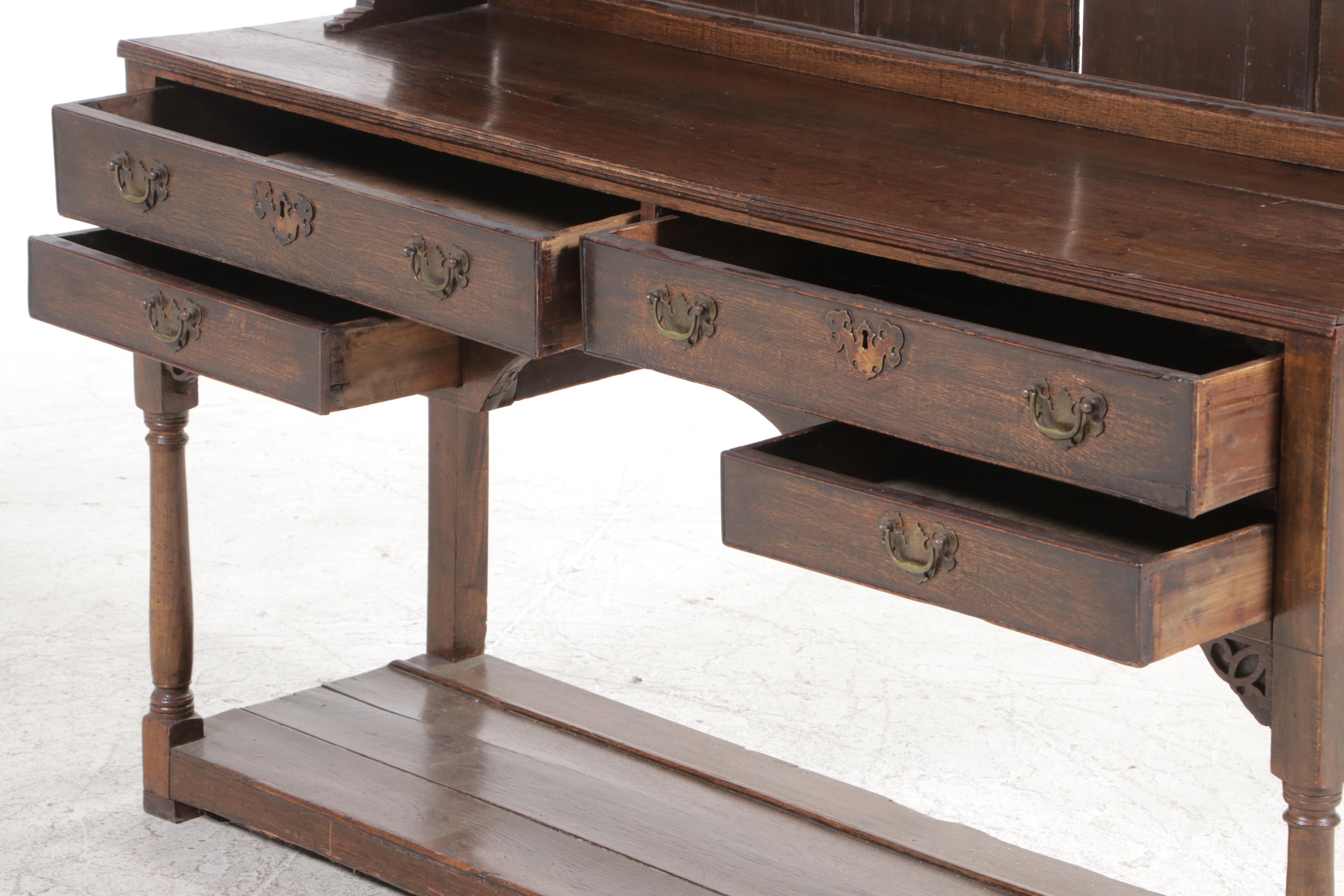 George III Oak Welsh Pewter Cupboard, 18th Century