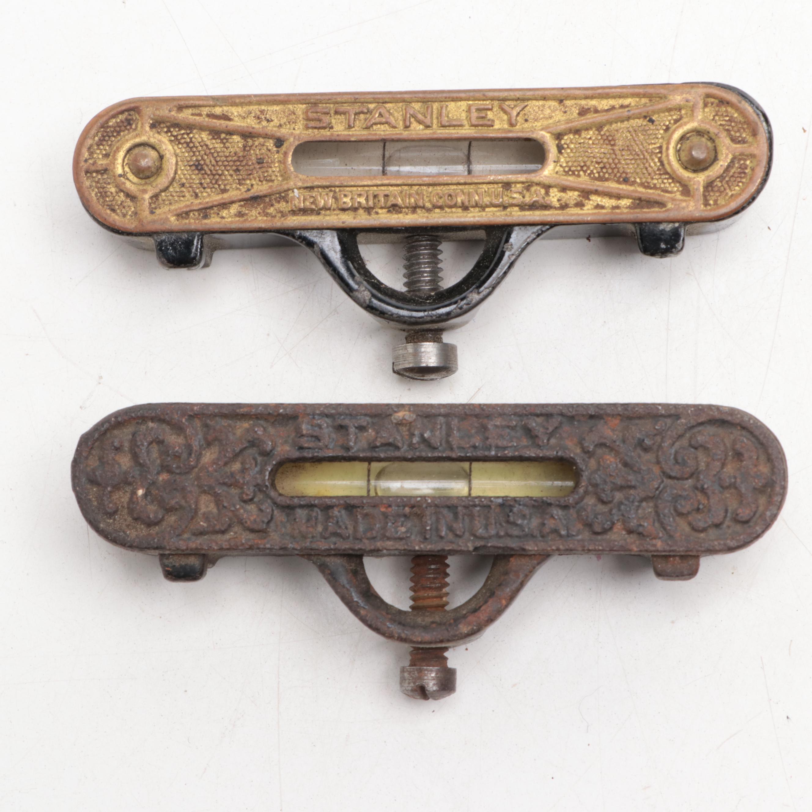 Stanley with Other Metal Pocket Spirit Levels, Early 20th Century