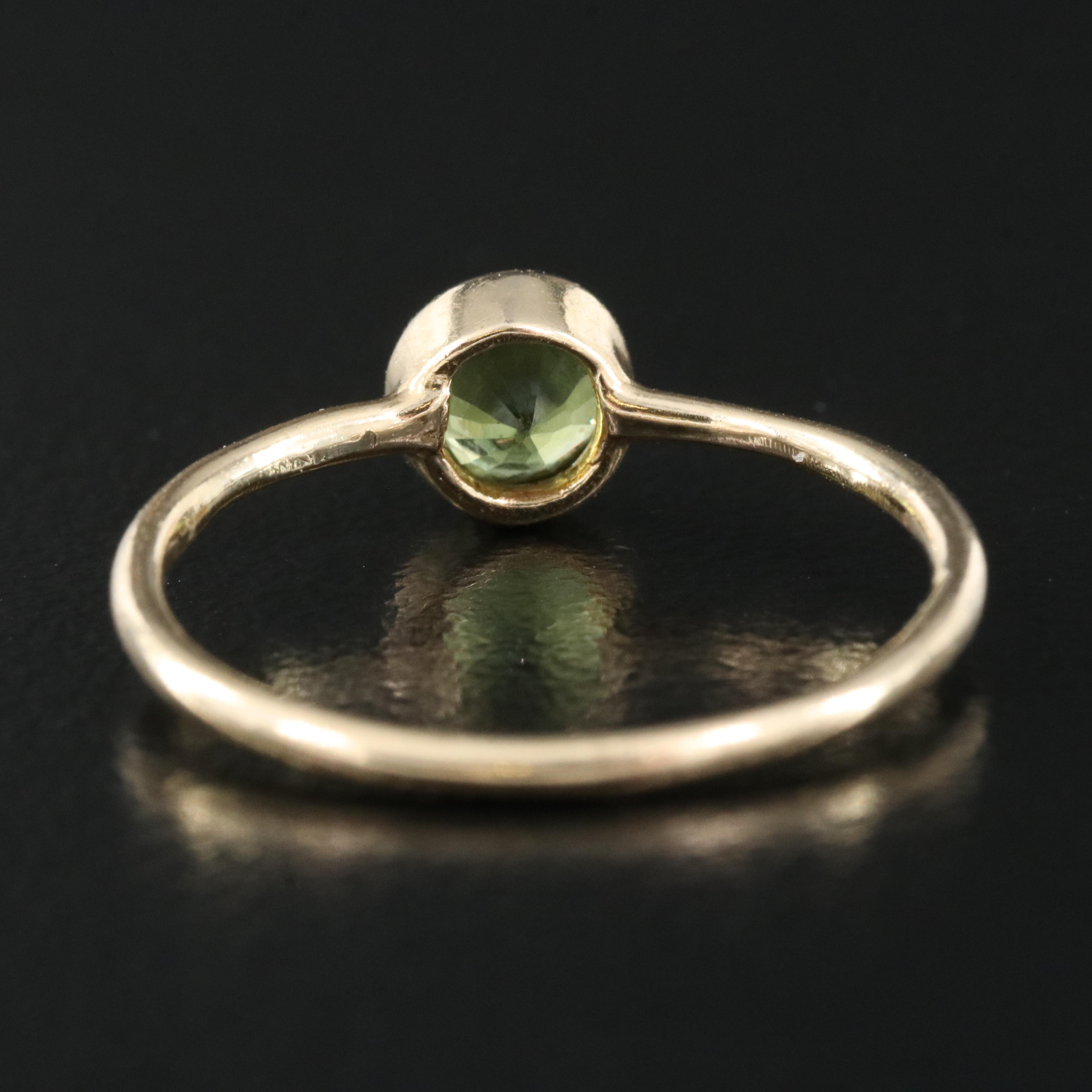 14K Peridot Bezel Set Ring