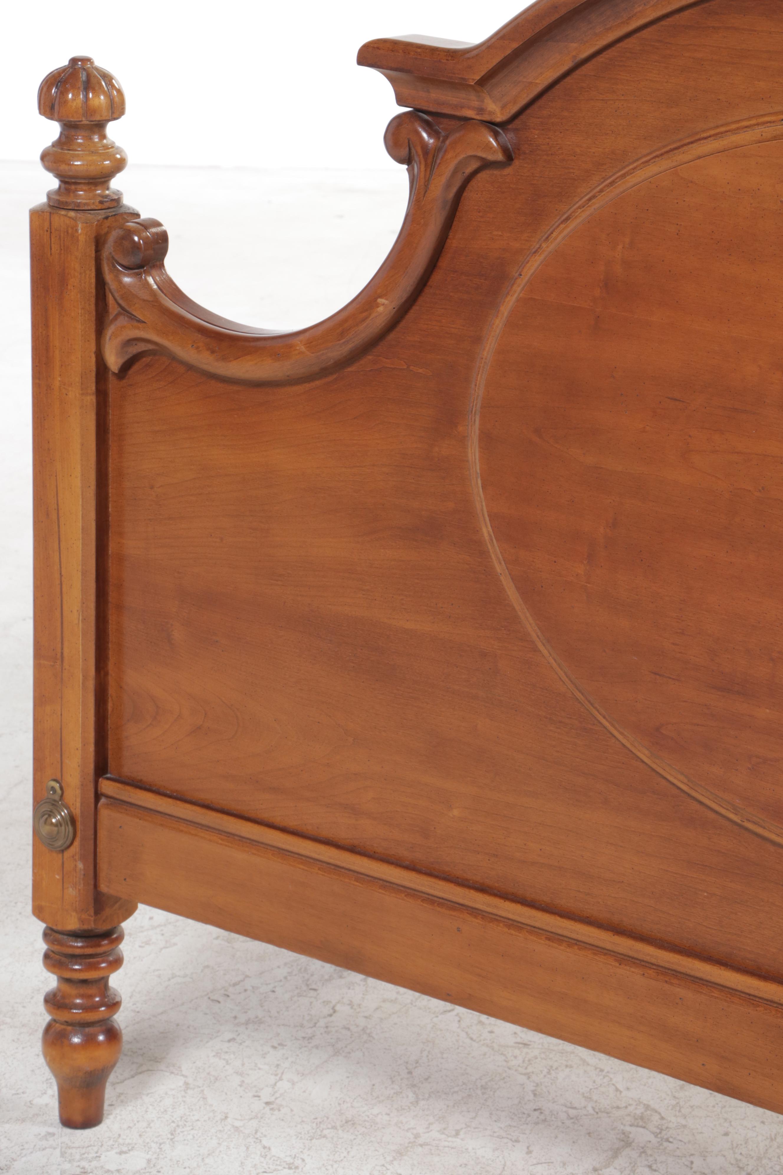 Lexington Furniture Empire Style Cherrywood and Maple Full/Queen Size Bed