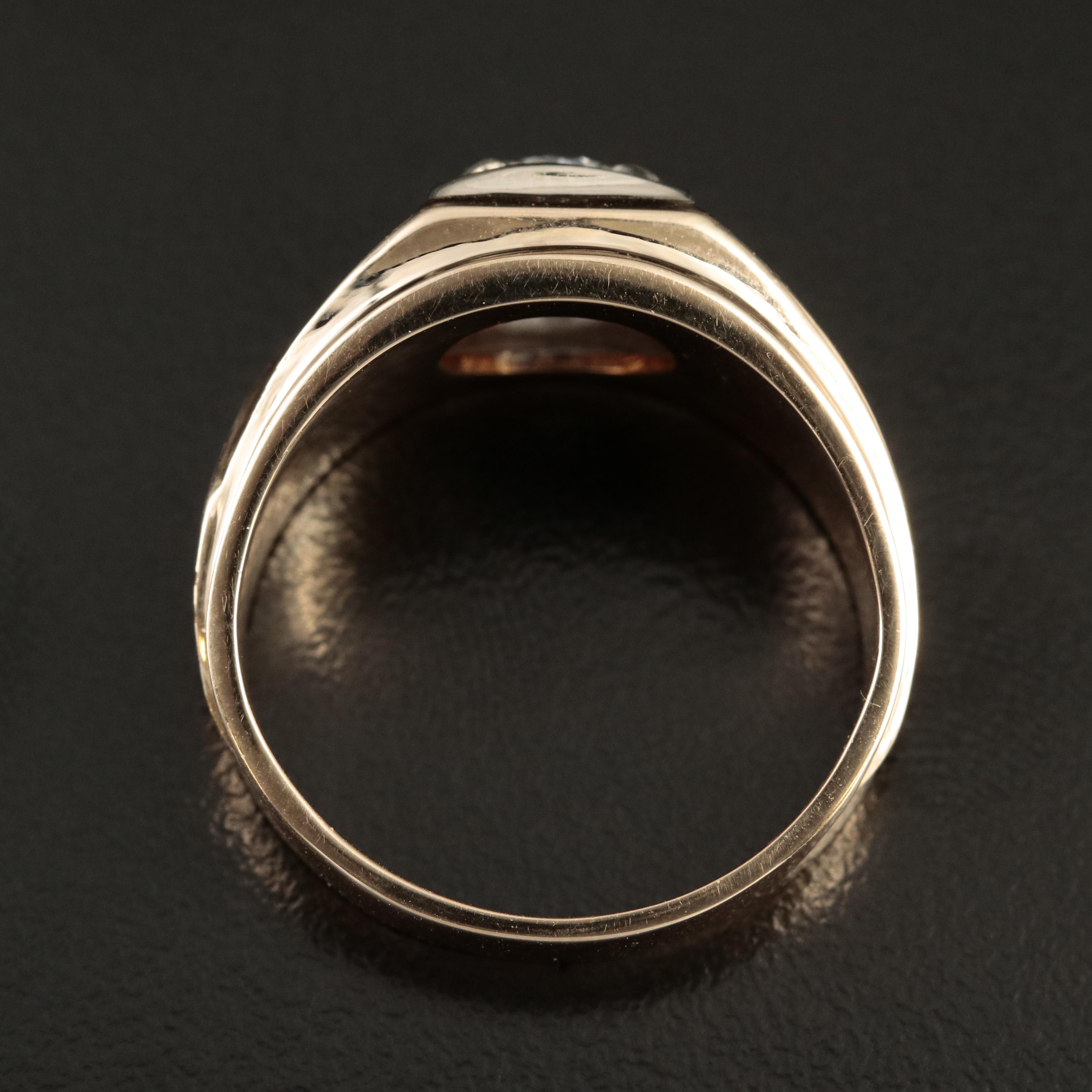 14K 0.37 CT Diamond Ring with Matte Detail