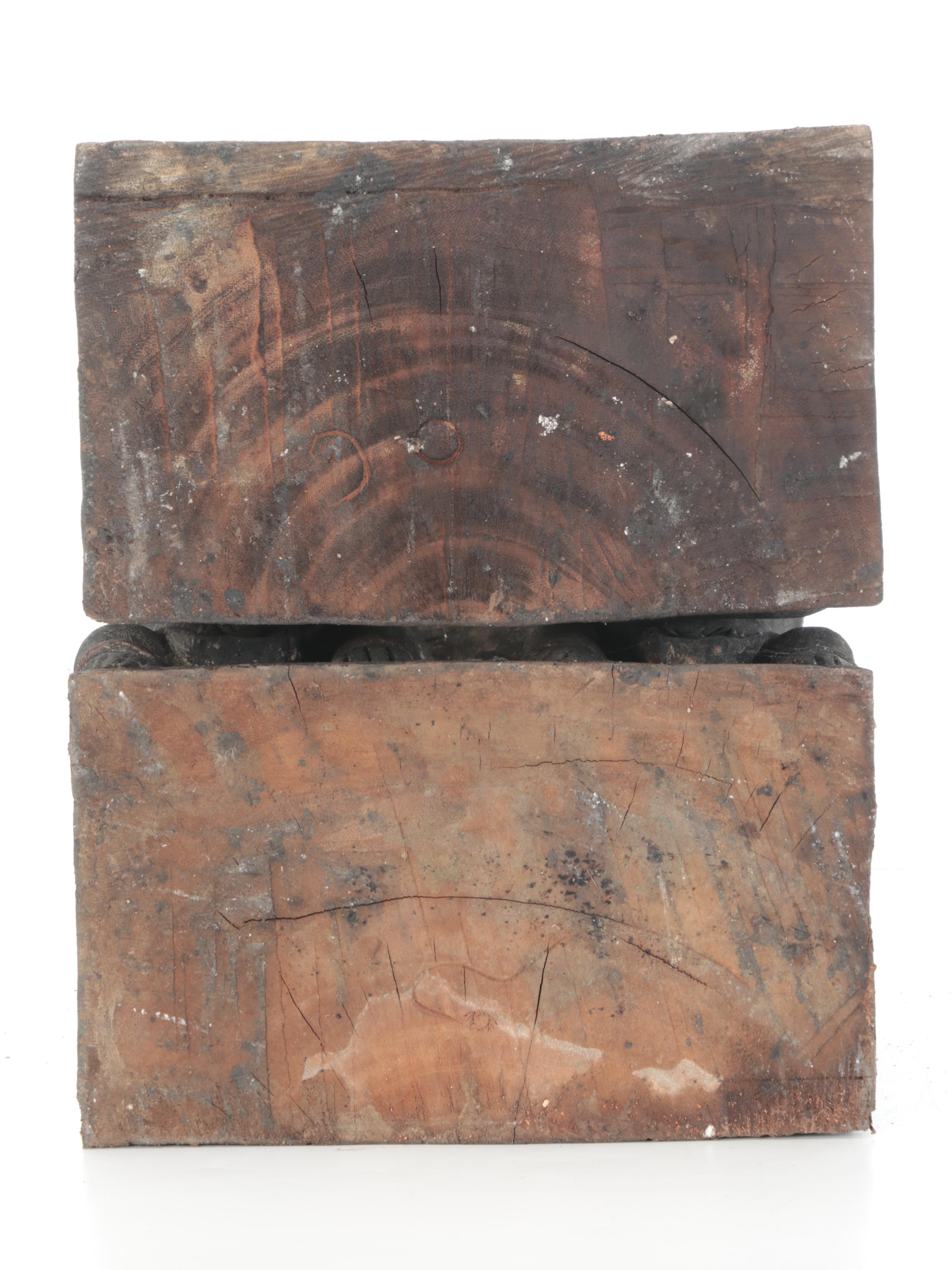 East Asian Carved and Painted Wooden Table Bases