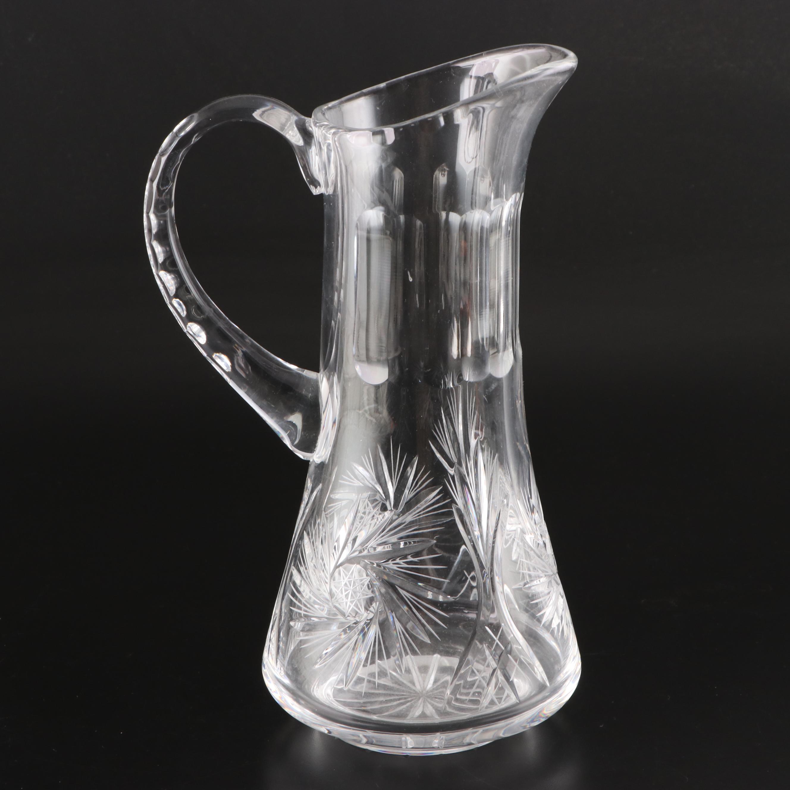 Arcoroc Vaisselle Rosaline Glass Dinnerware Set with Cut Crystal Pitcher