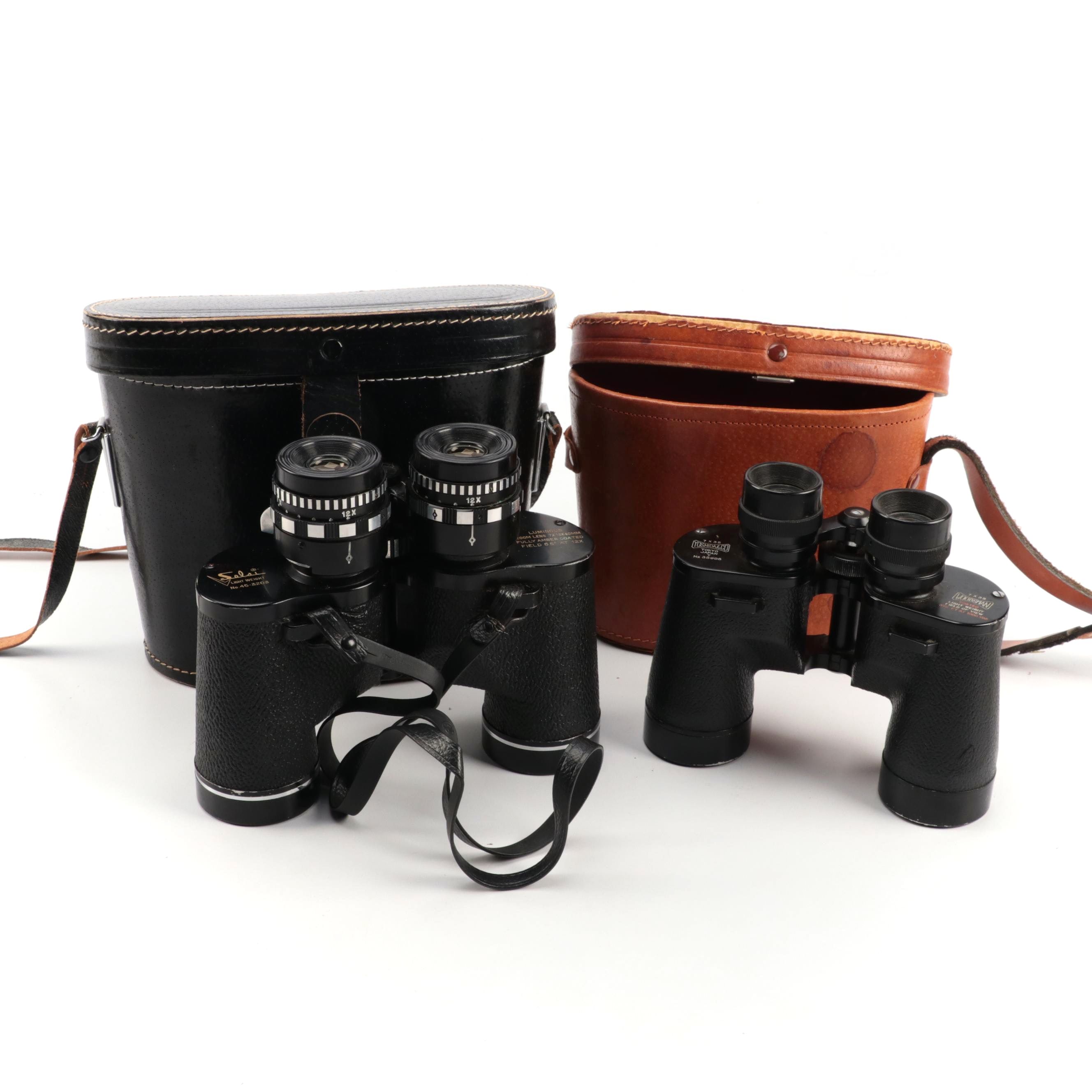 Selsi and Yoshida & Co. Binoculars with Leather Cases
