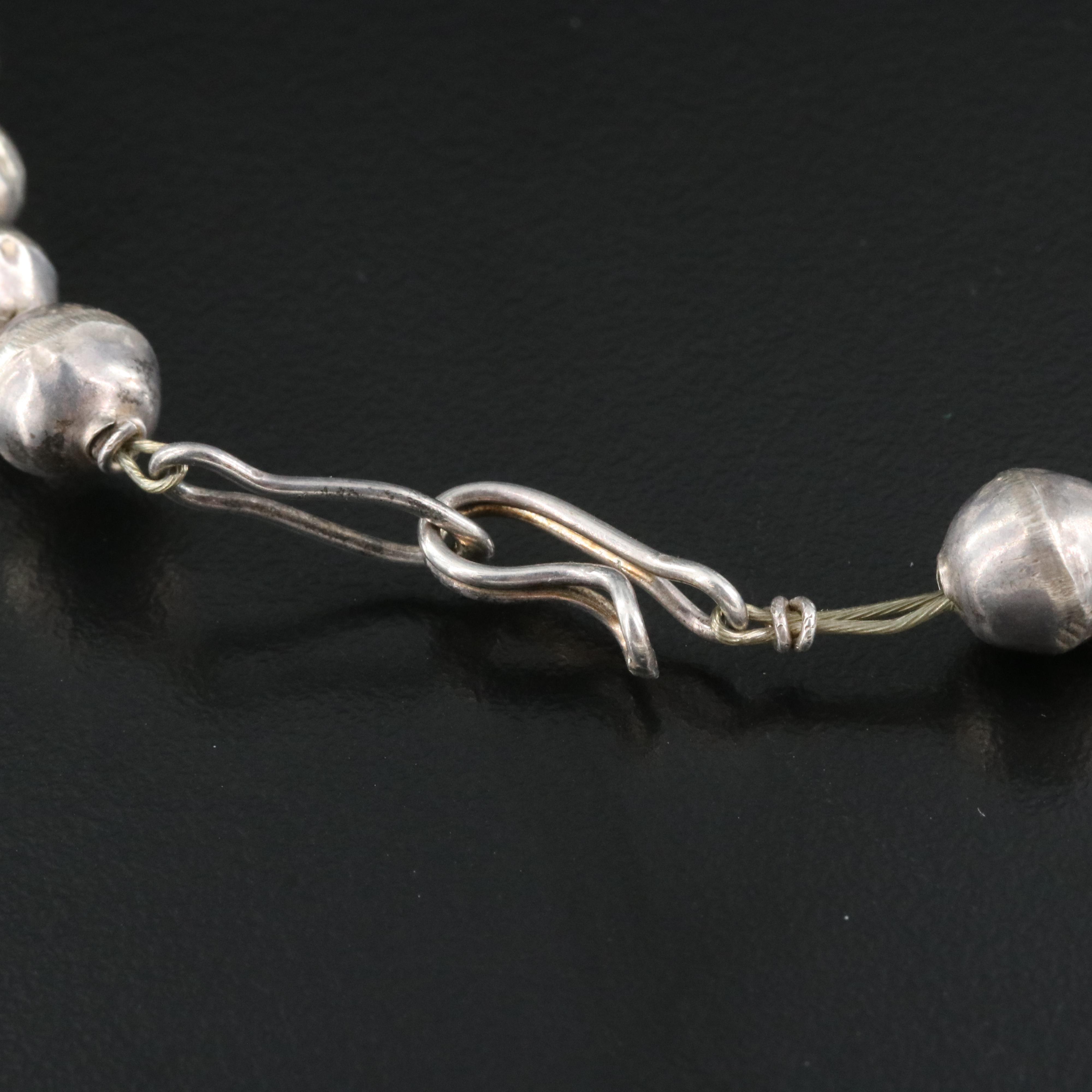 Southwestern Sterling Turquoise Squash Blossom Necklace with Naja