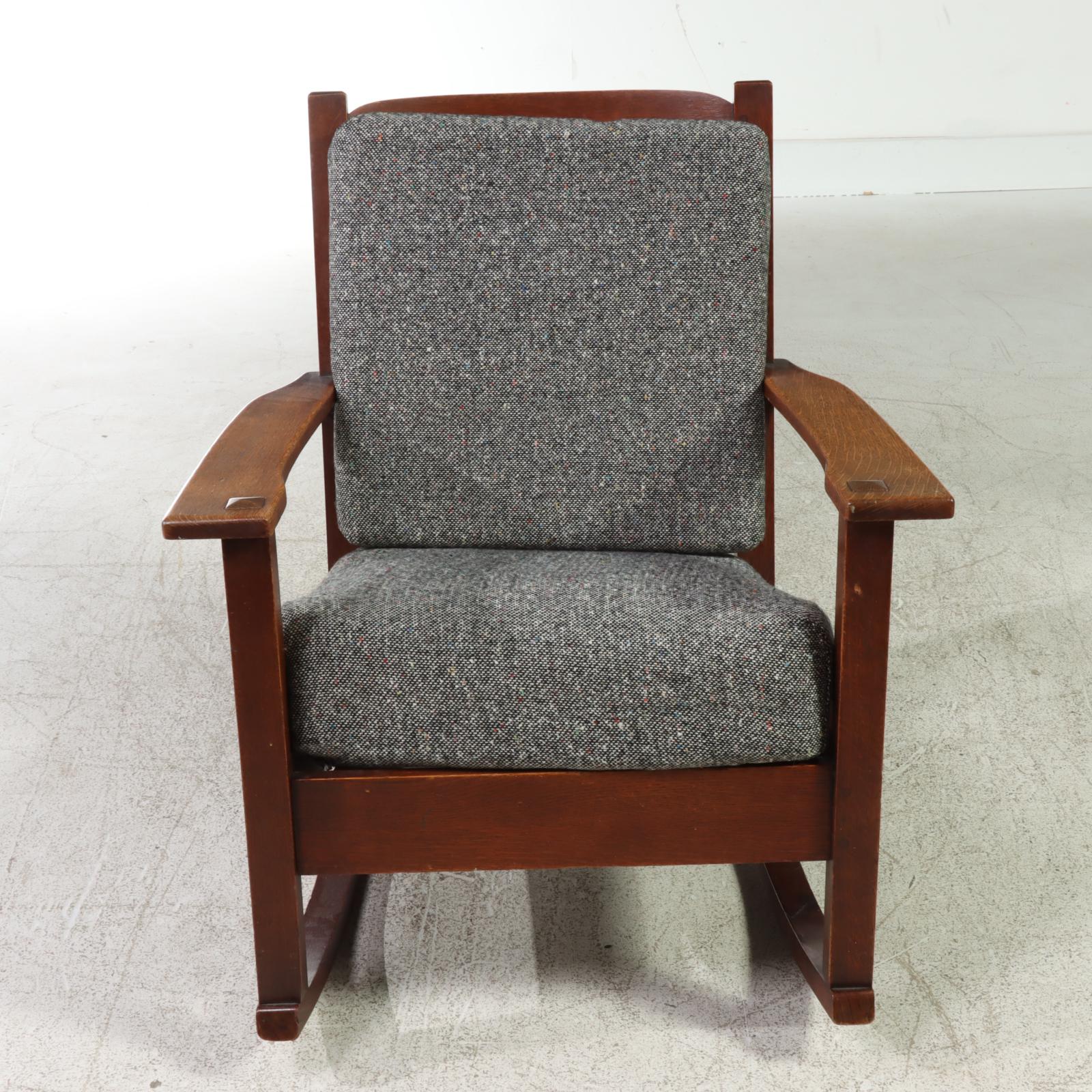 Limbert Arts and Crafts Oak Rocker, Early 20th Century