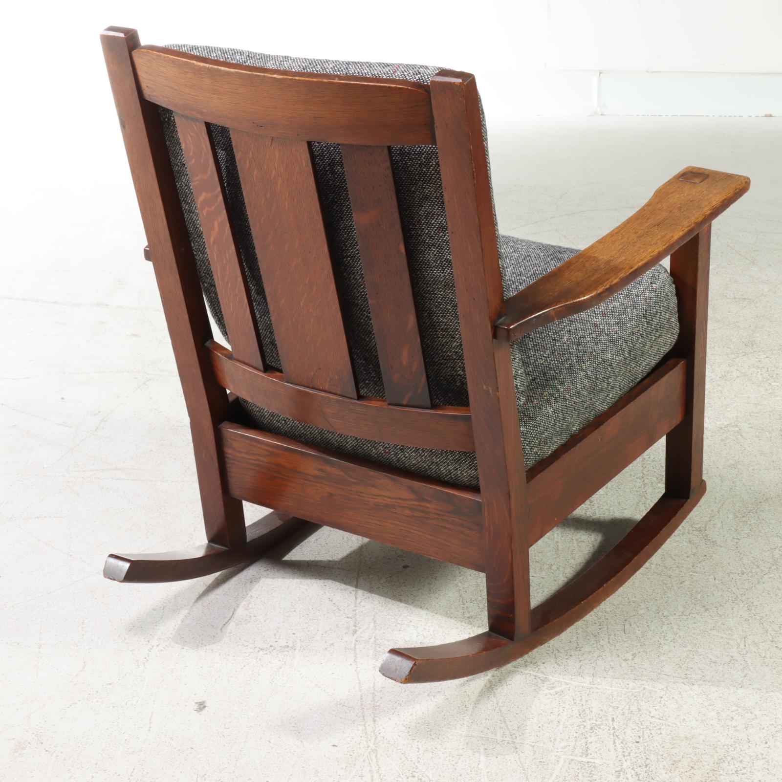 Limbert Arts and Crafts Oak Rocker, Early 20th Century