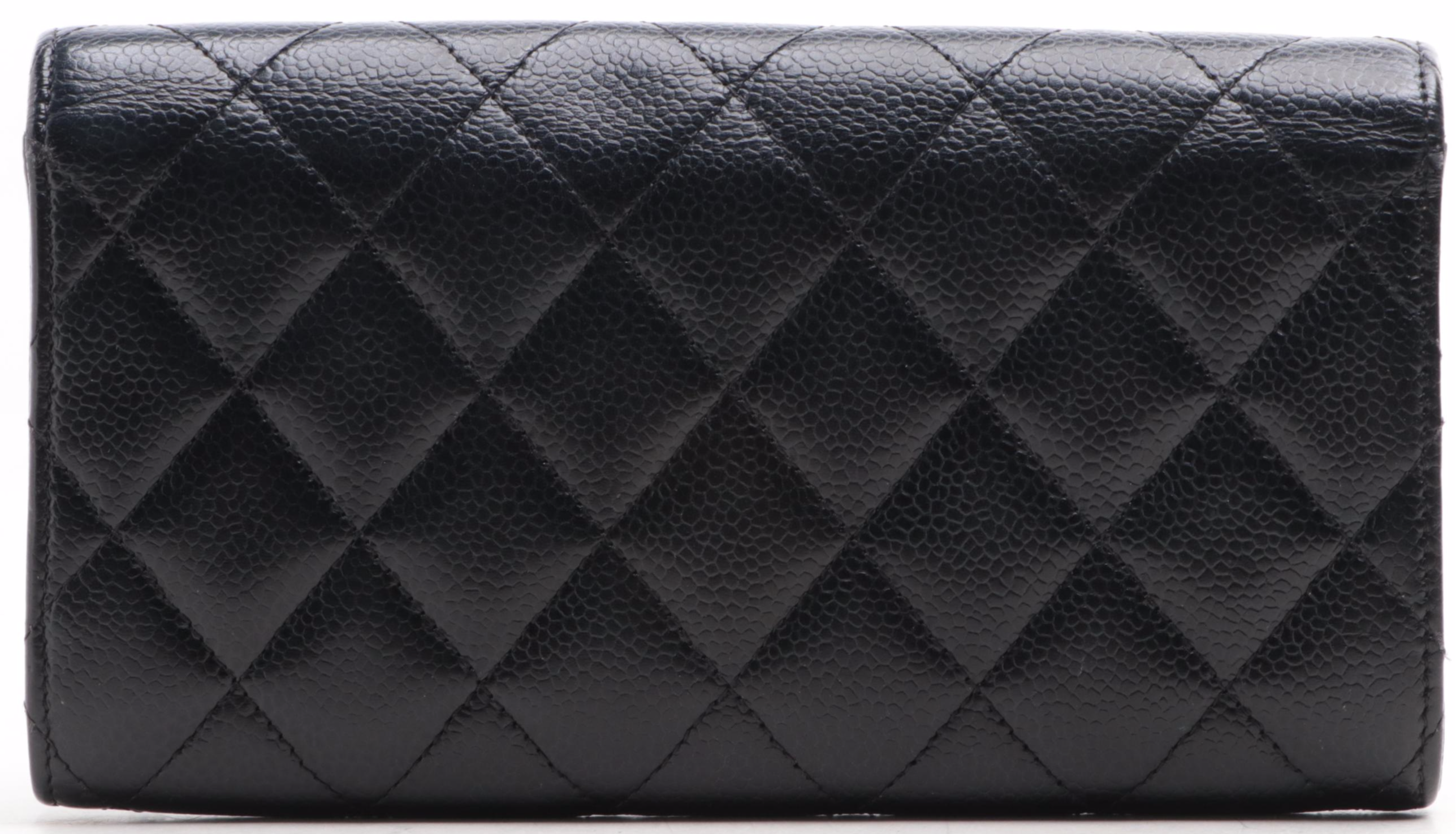 Chanel Classic Flap Long Wallet in Quilted Caviar Leather