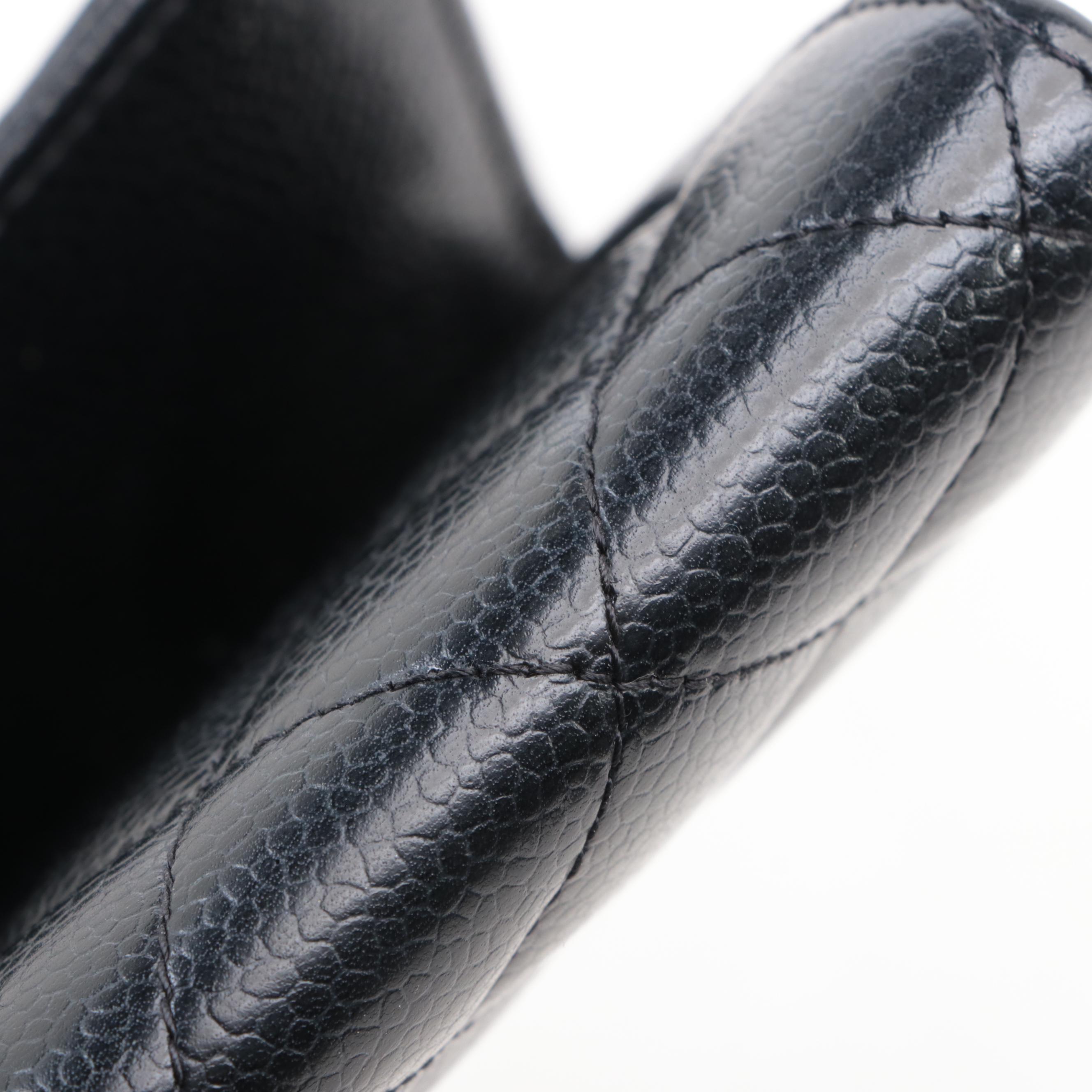 Chanel Classic Flap Long Wallet in Quilted Caviar Leather