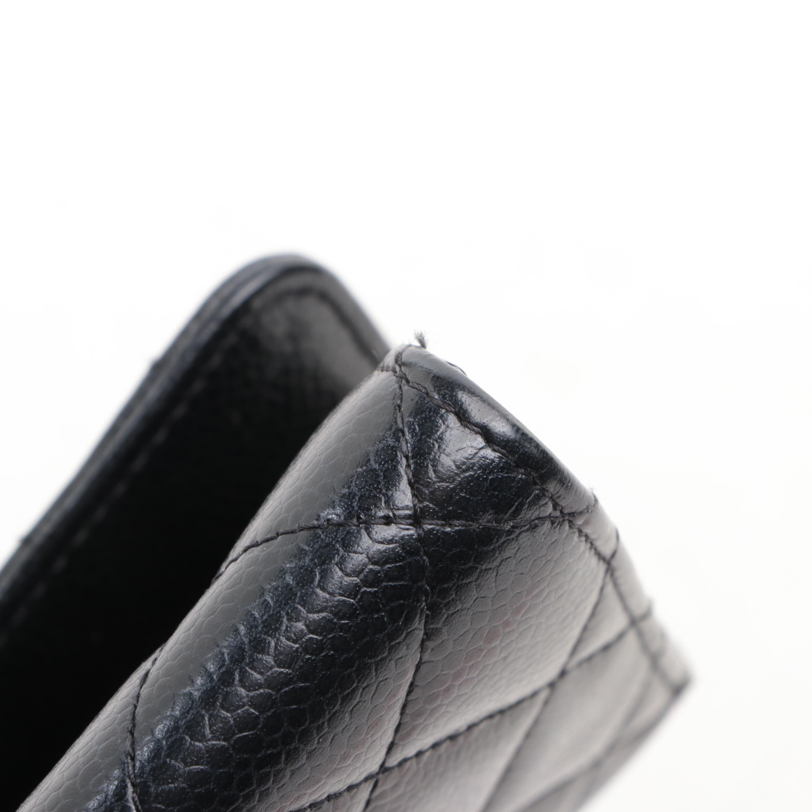 Chanel Classic Flap Long Wallet in Quilted Caviar Leather