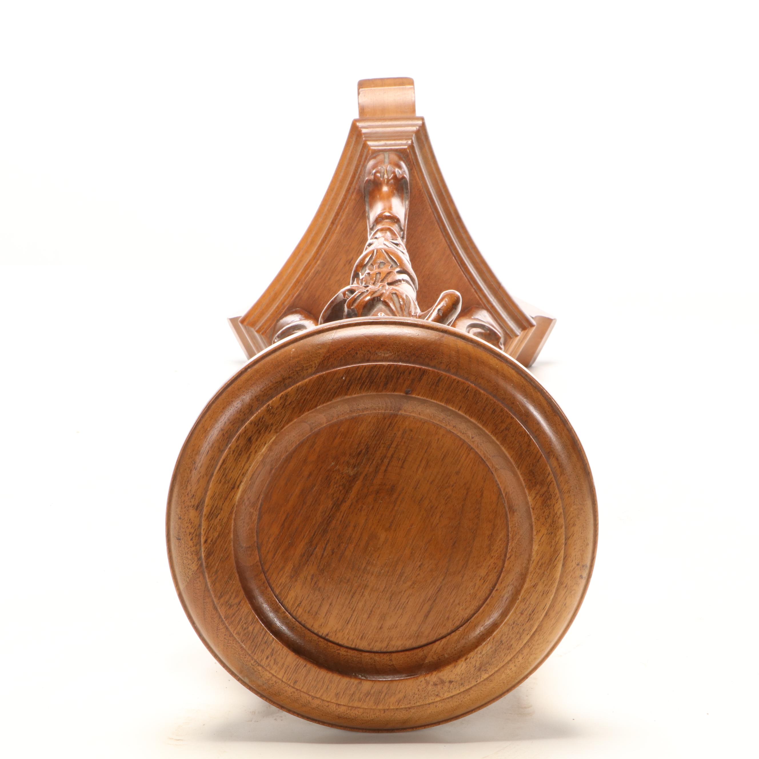 Neoclassical Style Carved Hardwood Pedestal