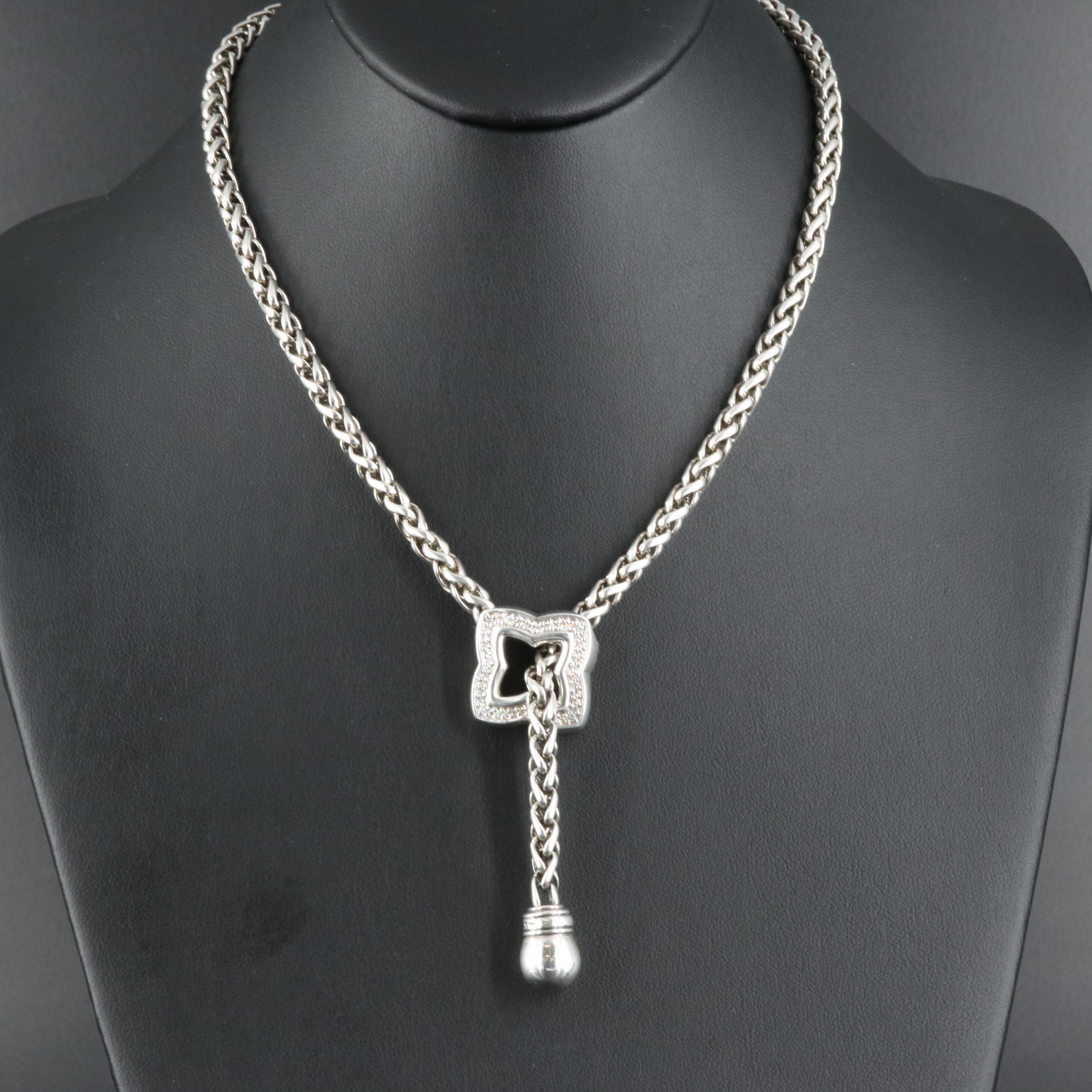 Vintage David Yurman Sterling Diamond Necklace