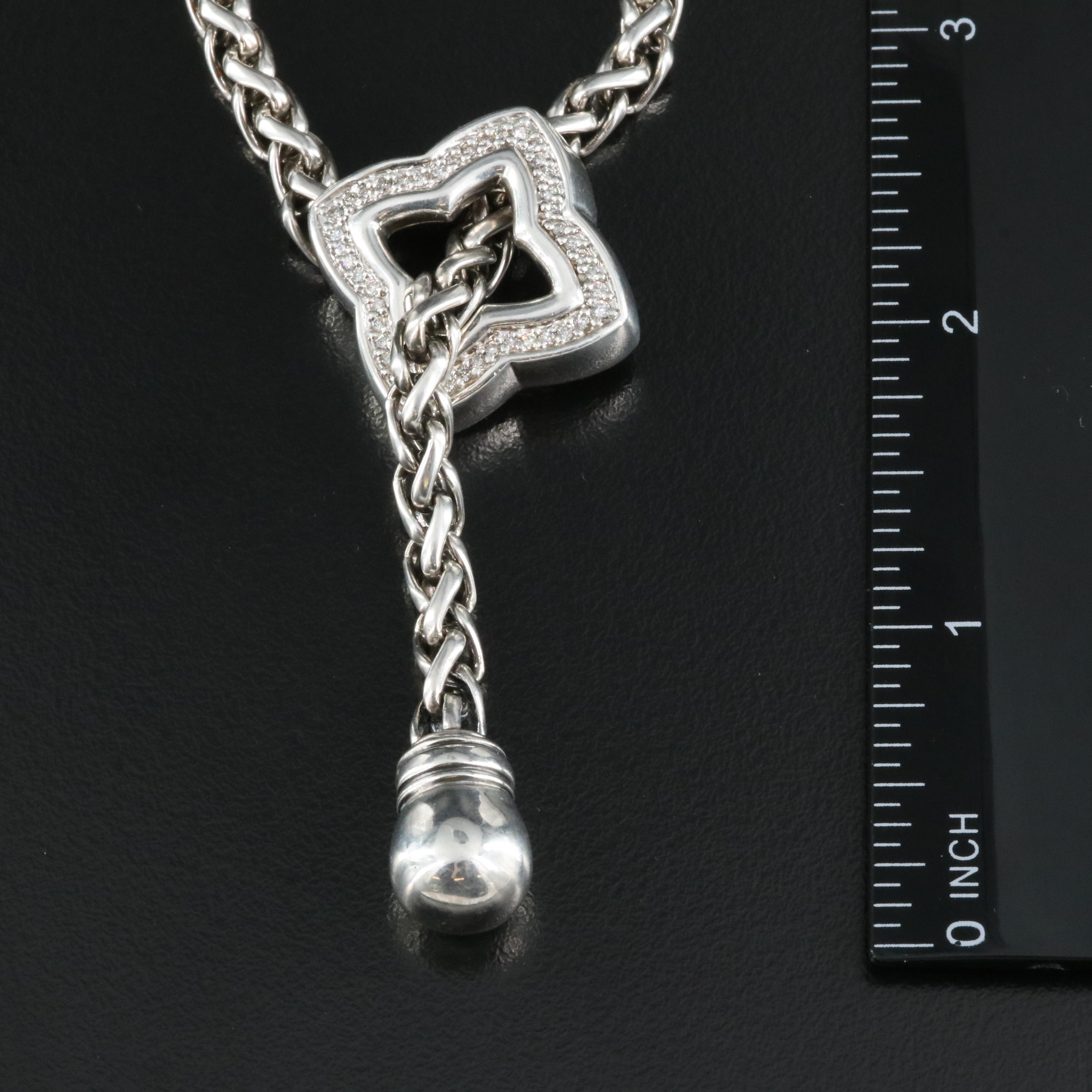 Vintage David Yurman Sterling Diamond Necklace