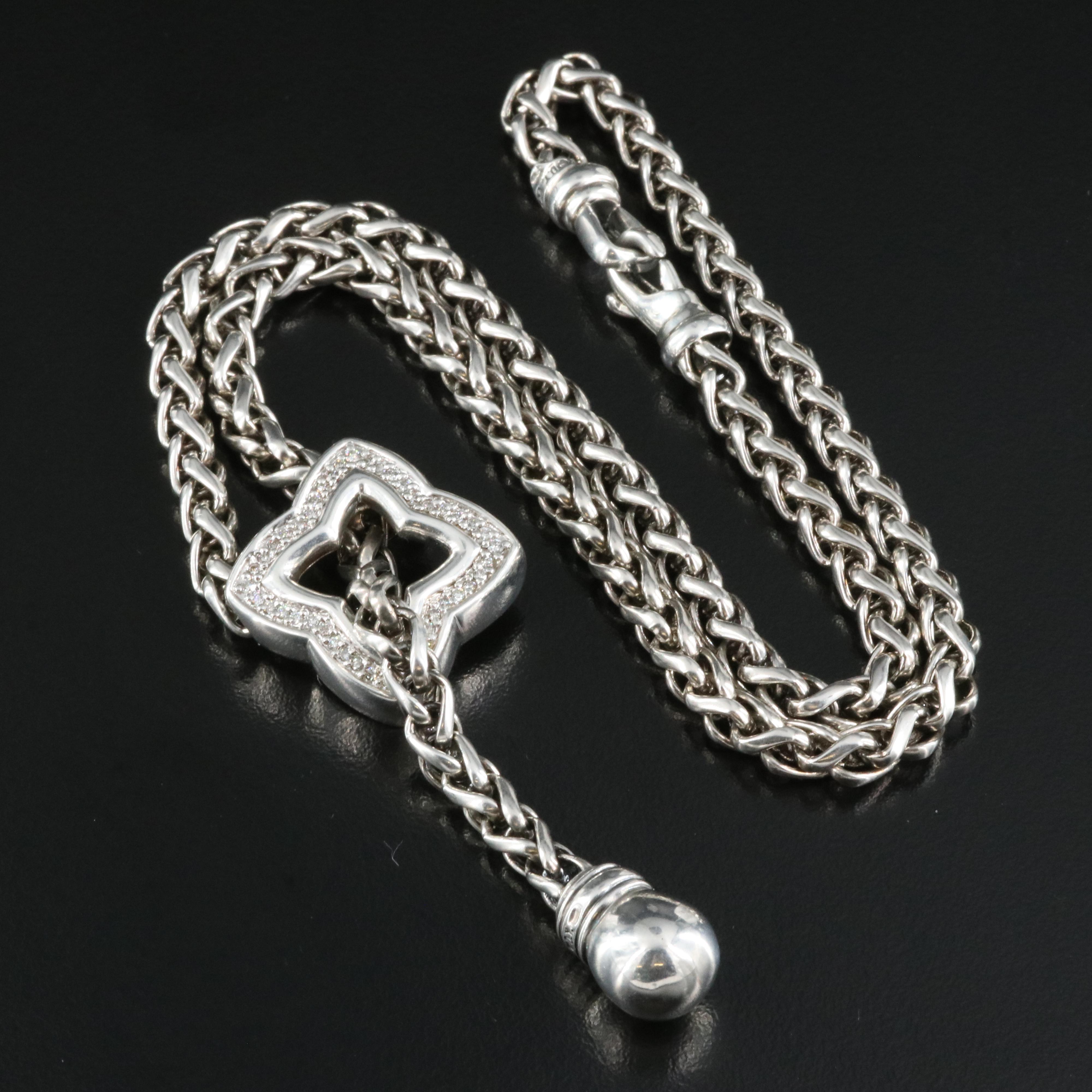 Vintage David Yurman Sterling Diamond Necklace