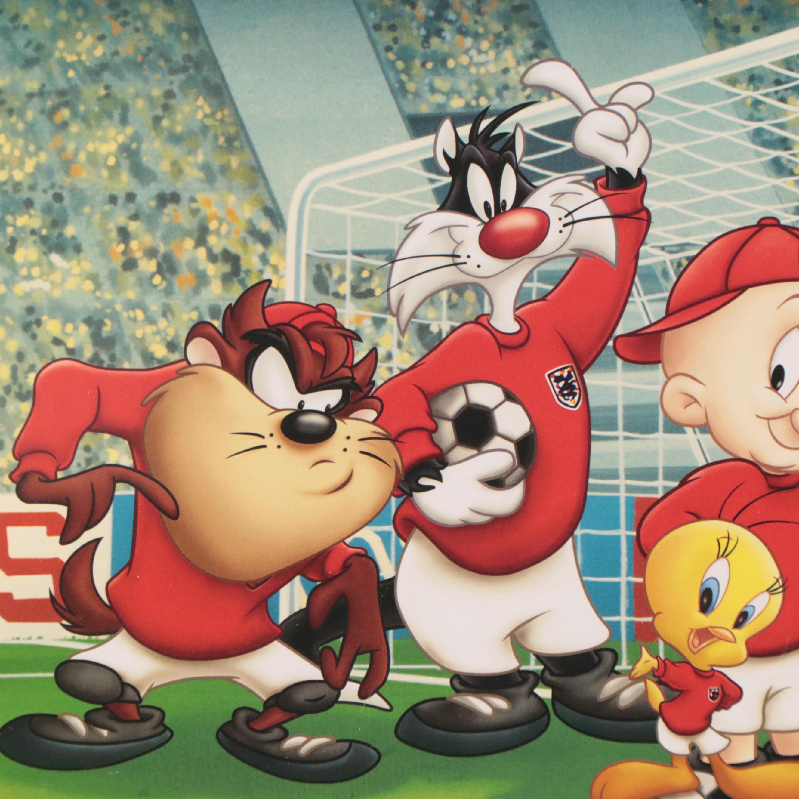 1966 FIFA World Champs England's "Three Lions" Offset Litho of Looney Tunes