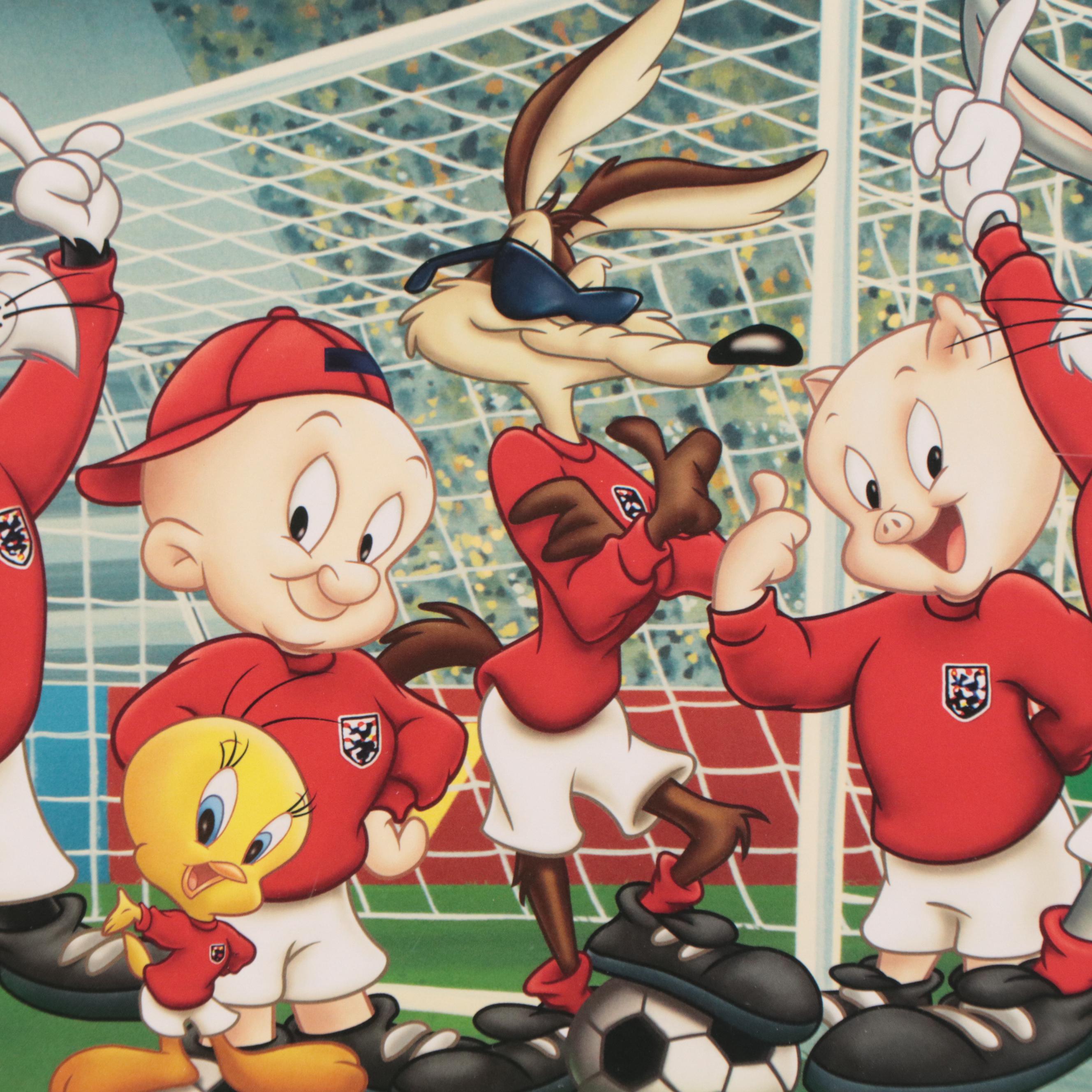 1966 FIFA World Champs England's "Three Lions" Offset Litho of Looney Tunes