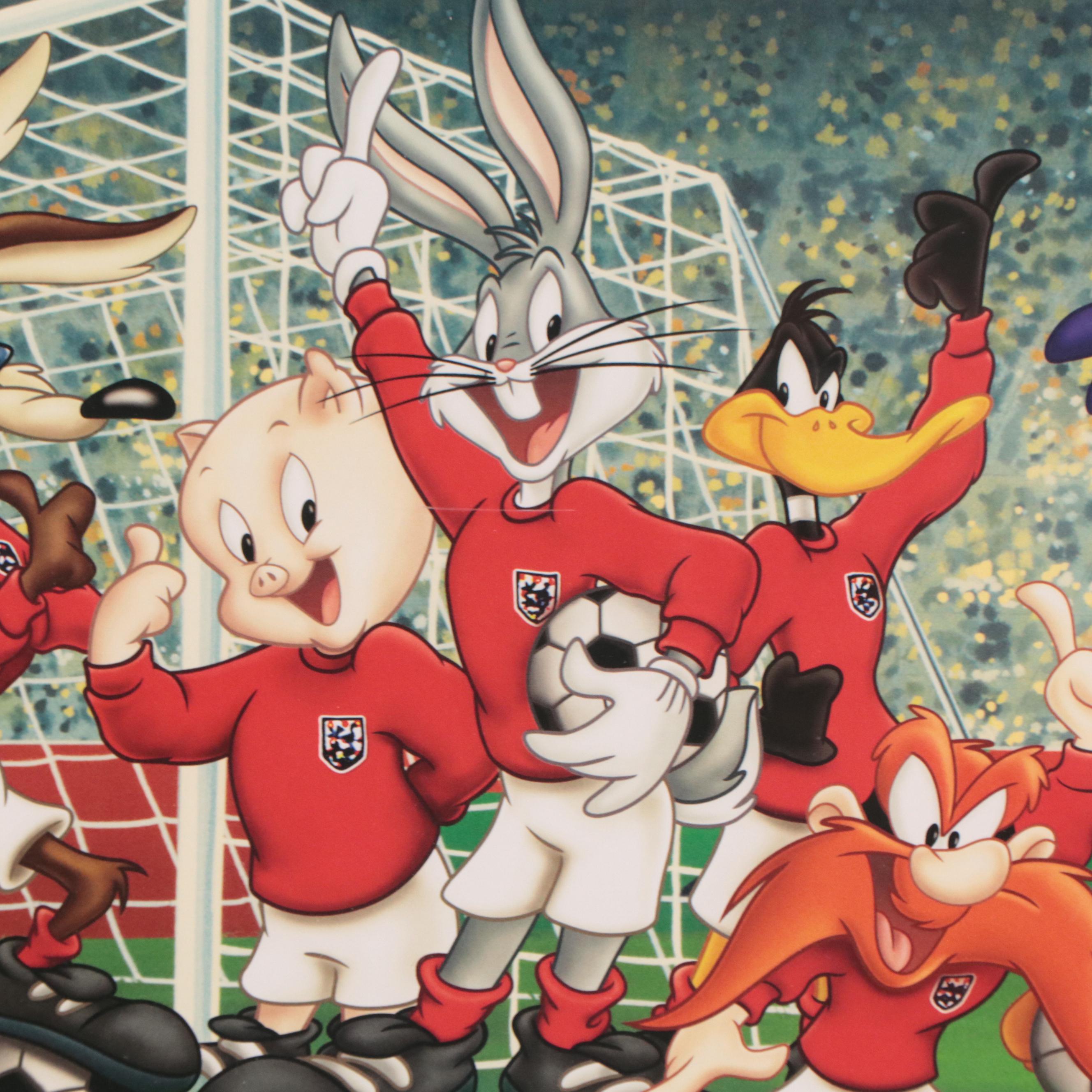 1966 FIFA World Champs England's "Three Lions" Offset Litho of Looney Tunes