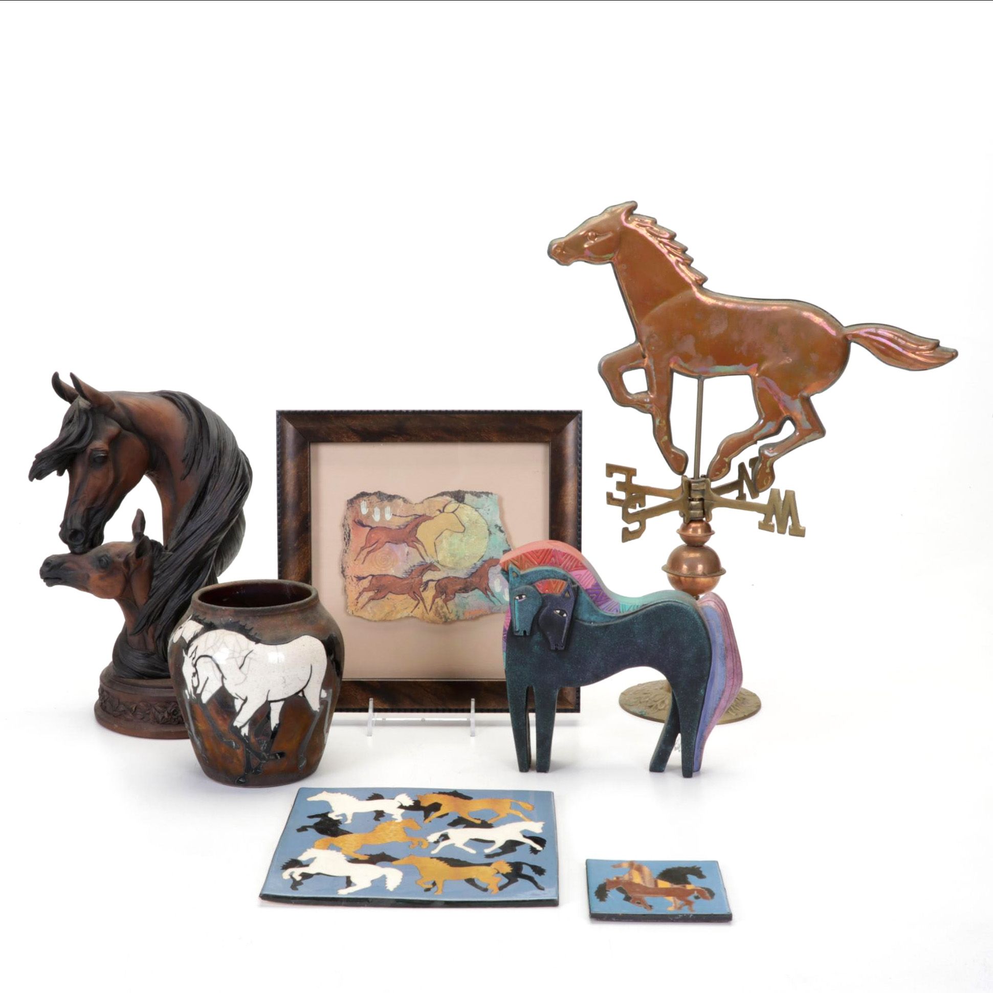 Melinda Ishida Forster Raku Vase and Other Equestrian Decor