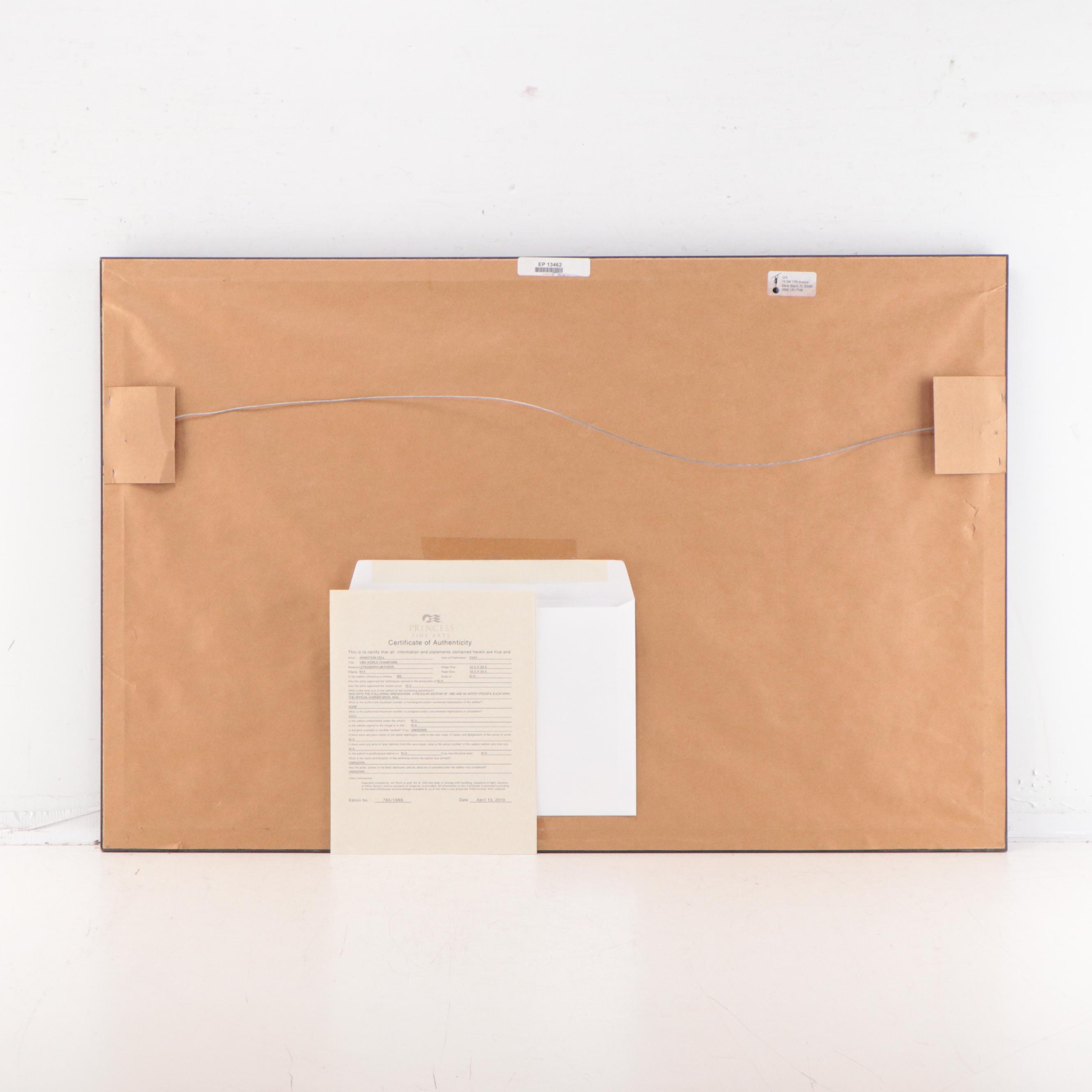 1966 FIFA World Champs England's "Three Lions" Offset Litho of Looney Tunes