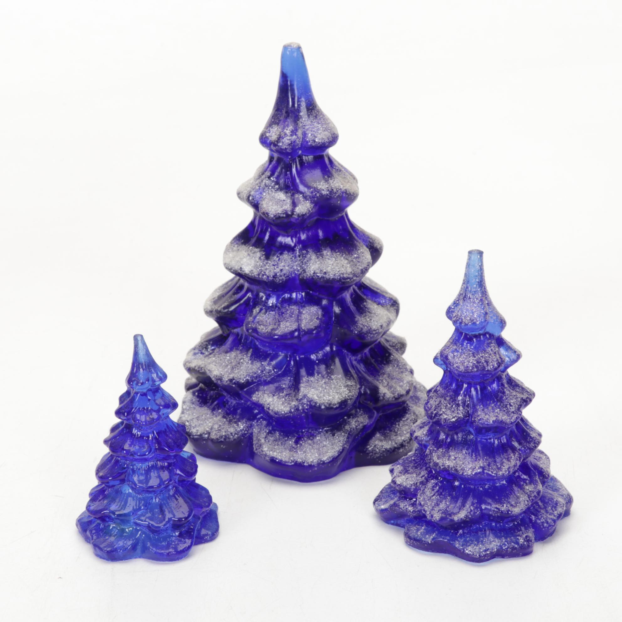 Fenton Cobalt Glass Christmas Trees, Towle Cross, Maestri Vetrai Vase, and More