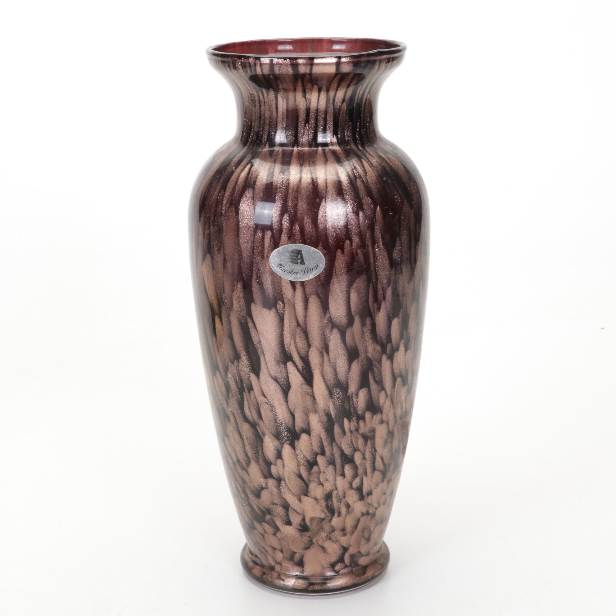 Fenton Cobalt Glass Christmas Trees, Towle Cross, Maestri Vetrai Vase, and More