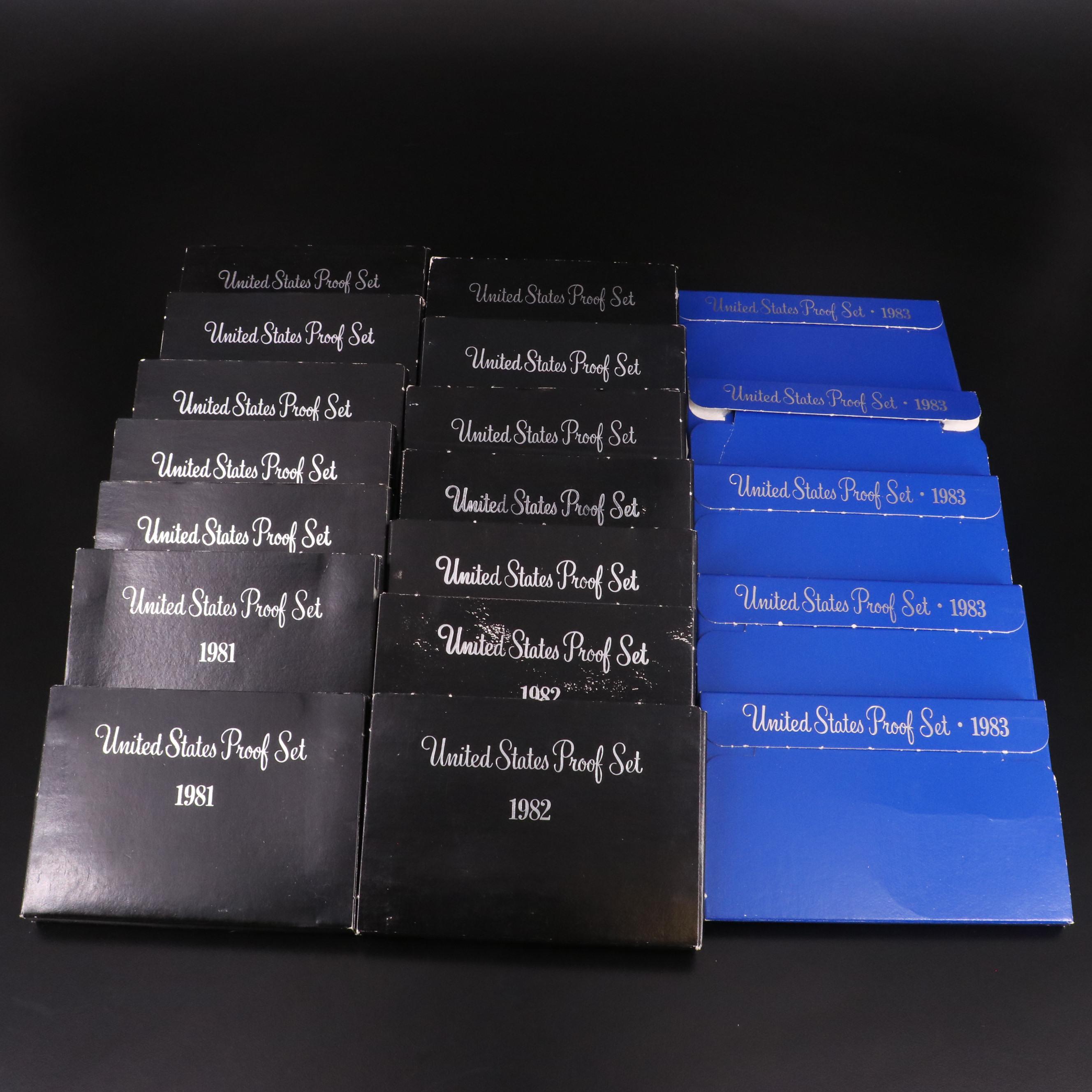 Nineteen U.S. Mint Proof Sets