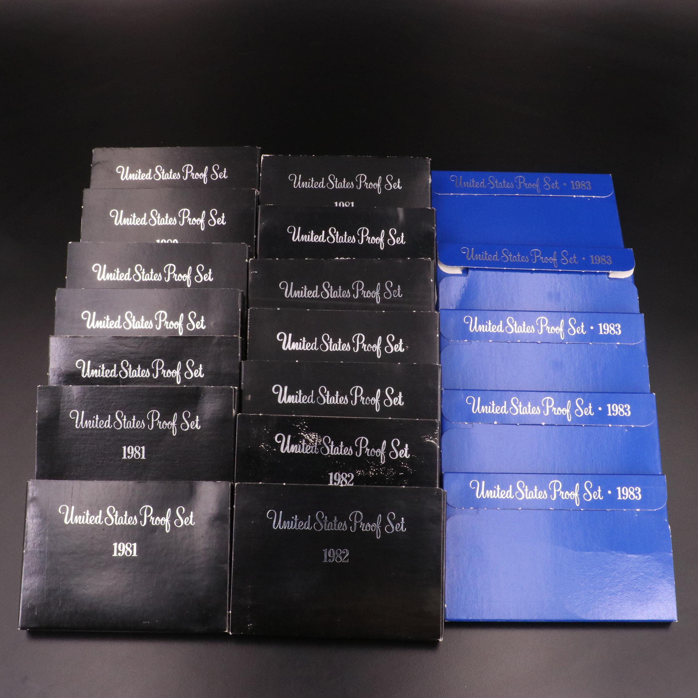 Nineteen U.S. Mint Proof Sets