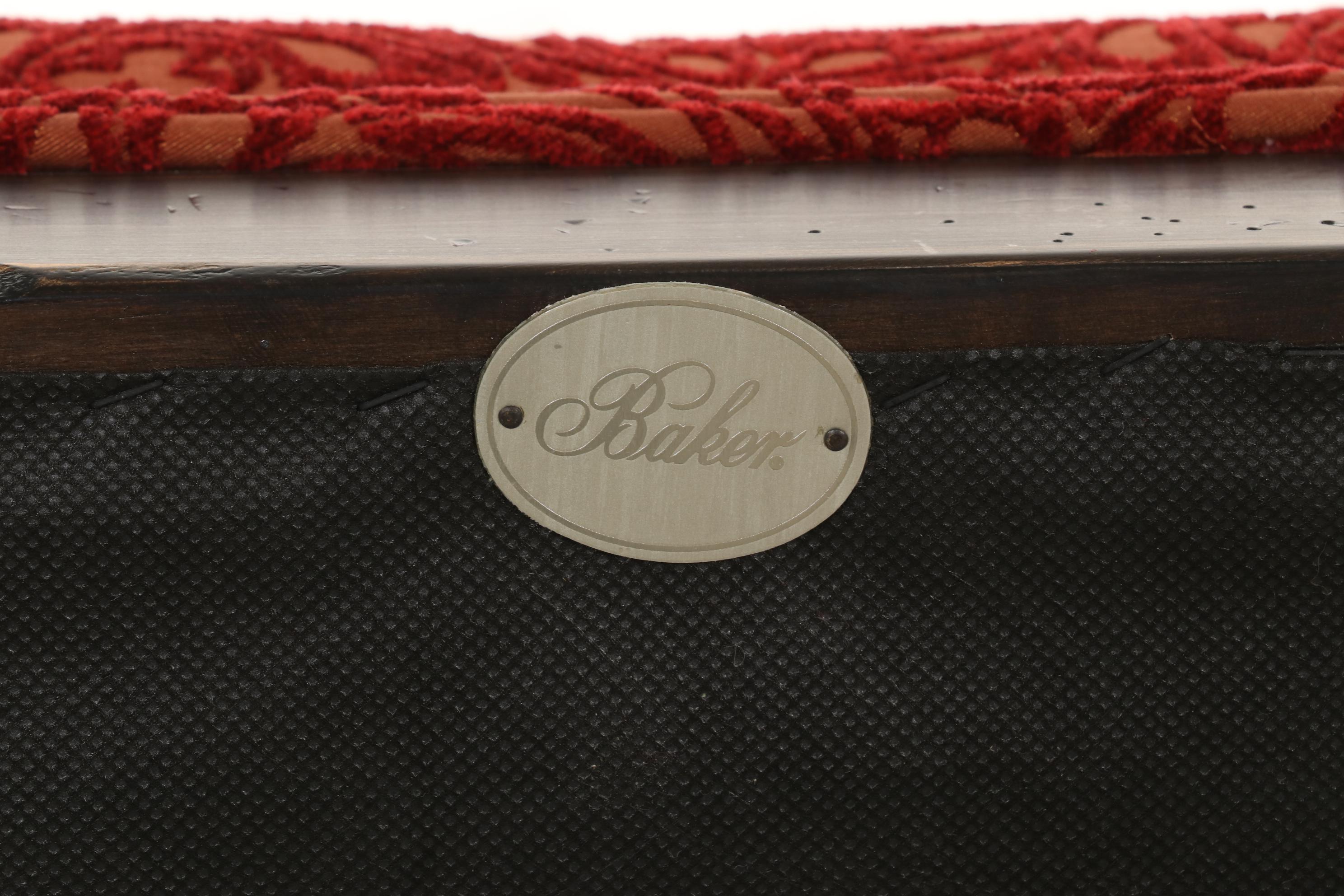 Pair of Baker Furniture Custom-Upholstered Benches