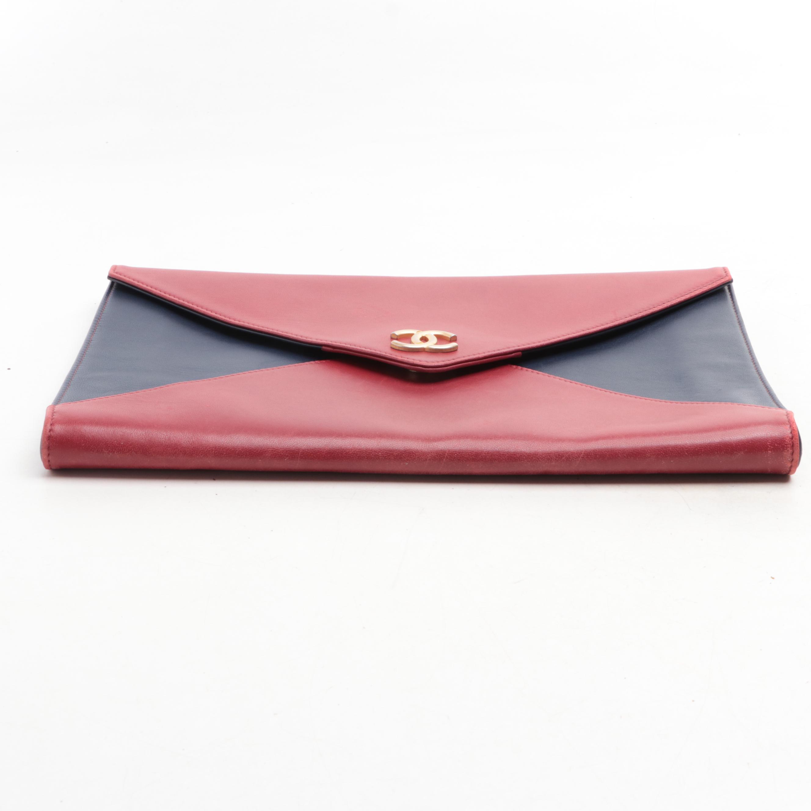 Chanel Envelope Clutch in Bicolor Lambskin Leather