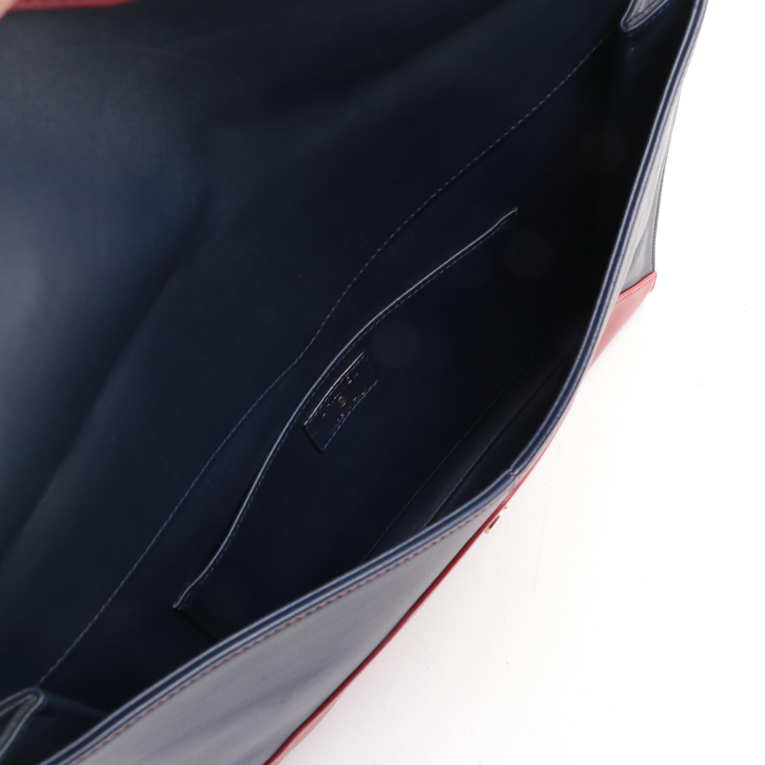 Chanel Envelope Clutch in Bicolor Lambskin Leather