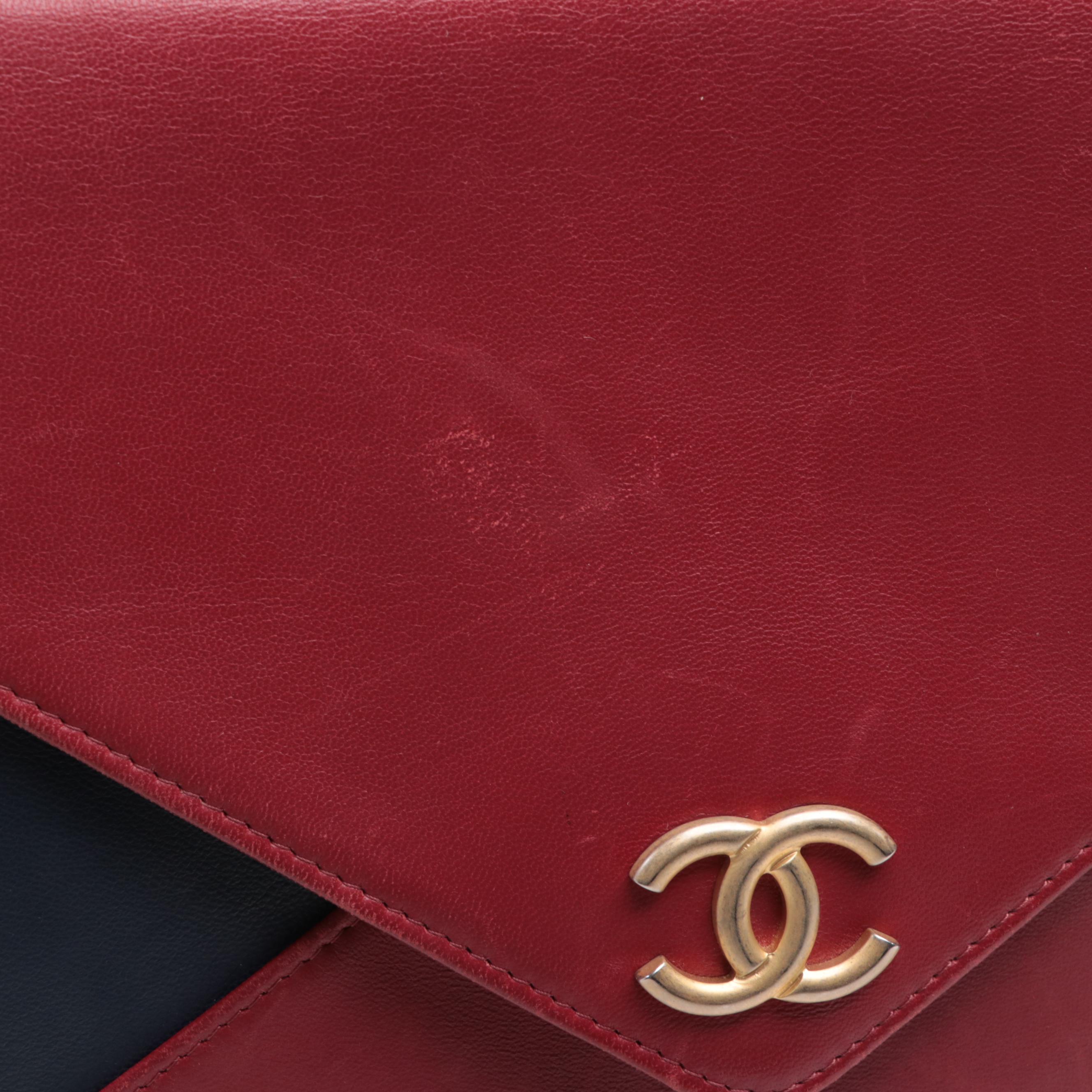 Chanel Envelope Clutch in Bicolor Lambskin Leather