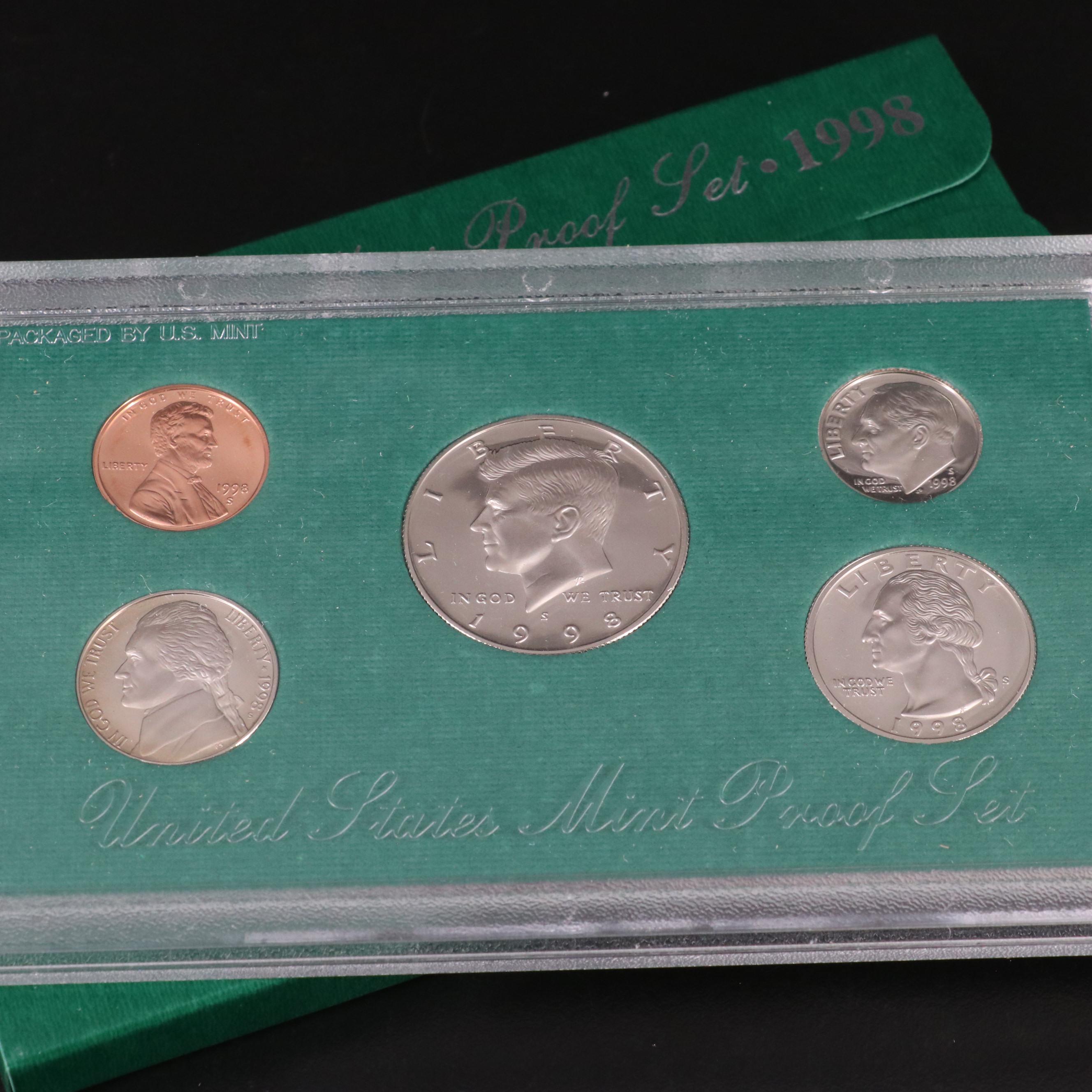 Fifteen U.S. Mint Proof Sets, 1984–1998