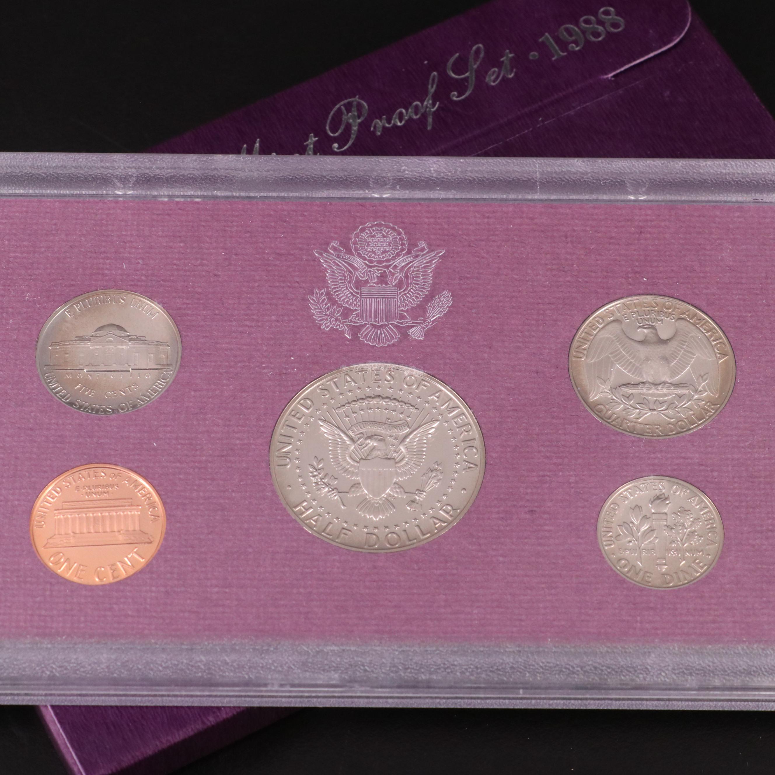 Fifteen U.S. Mint Proof Sets, 1984–1998