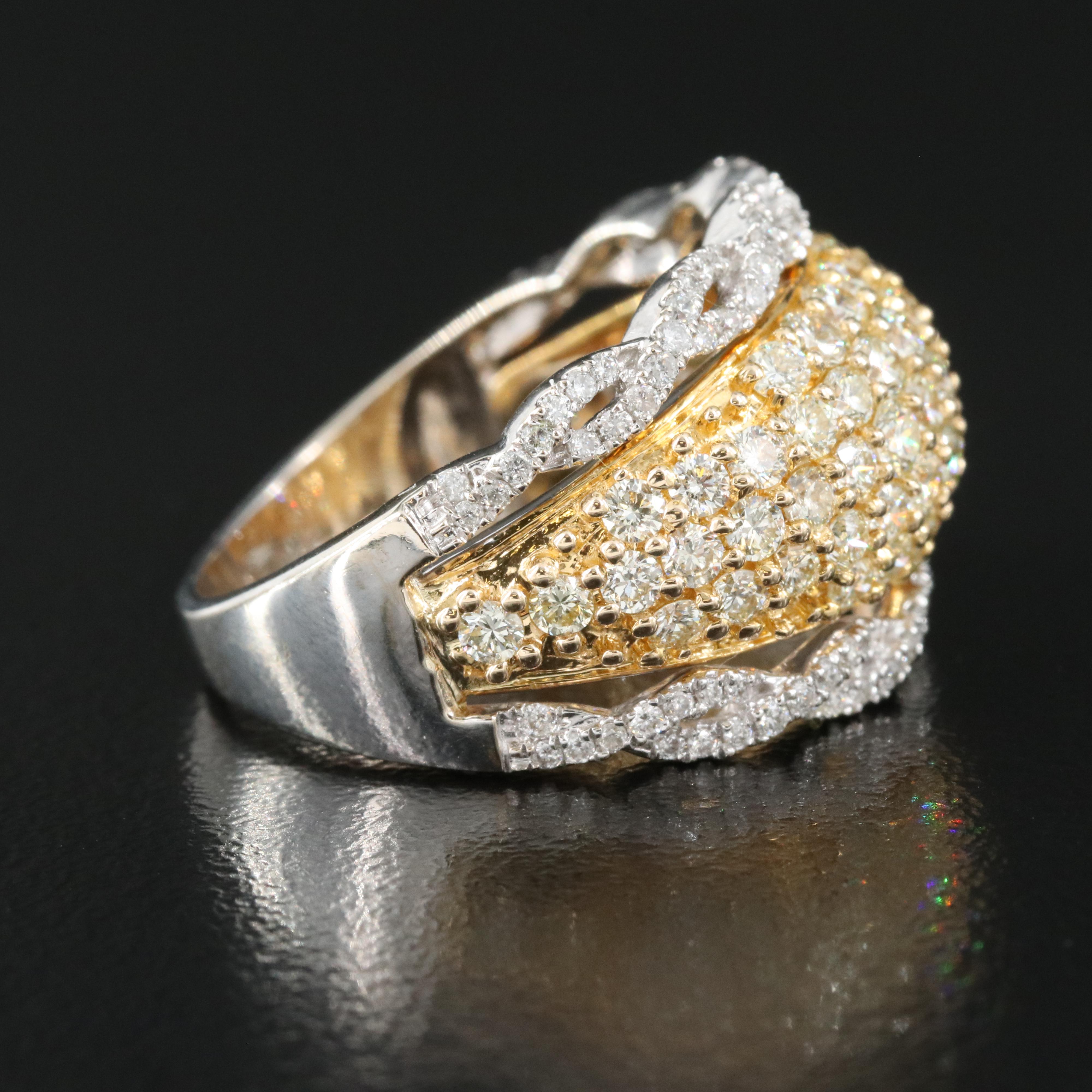 14K 2.09 CTW Diamond Dome Ring with Braided Trim