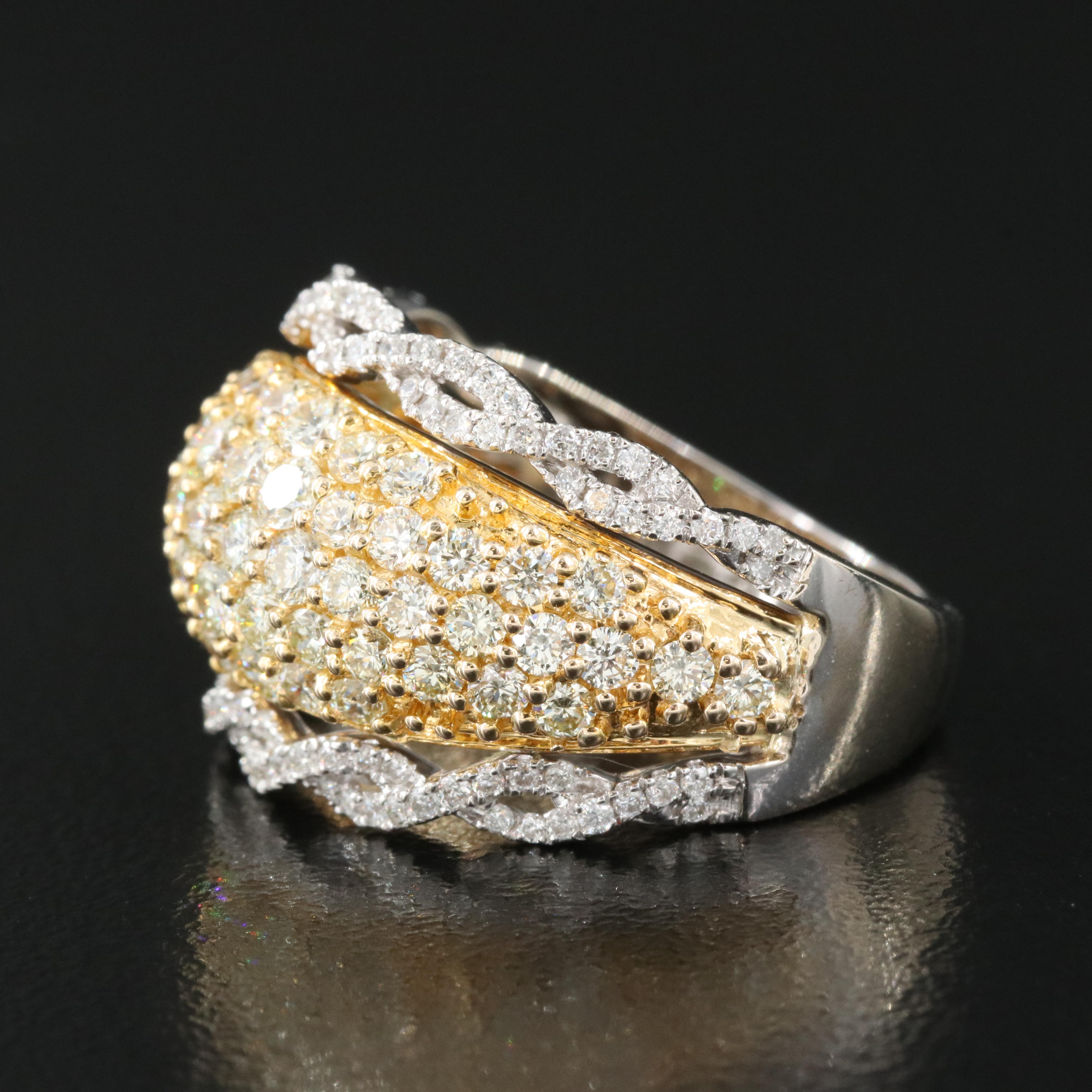 14K 2.09 CTW Diamond Dome Ring with Braided Trim